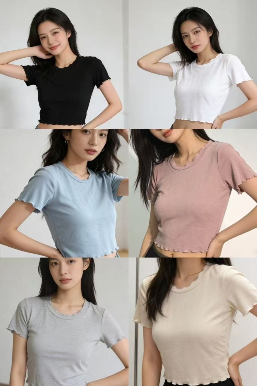 木耳捲邊罩杯棉質上衣