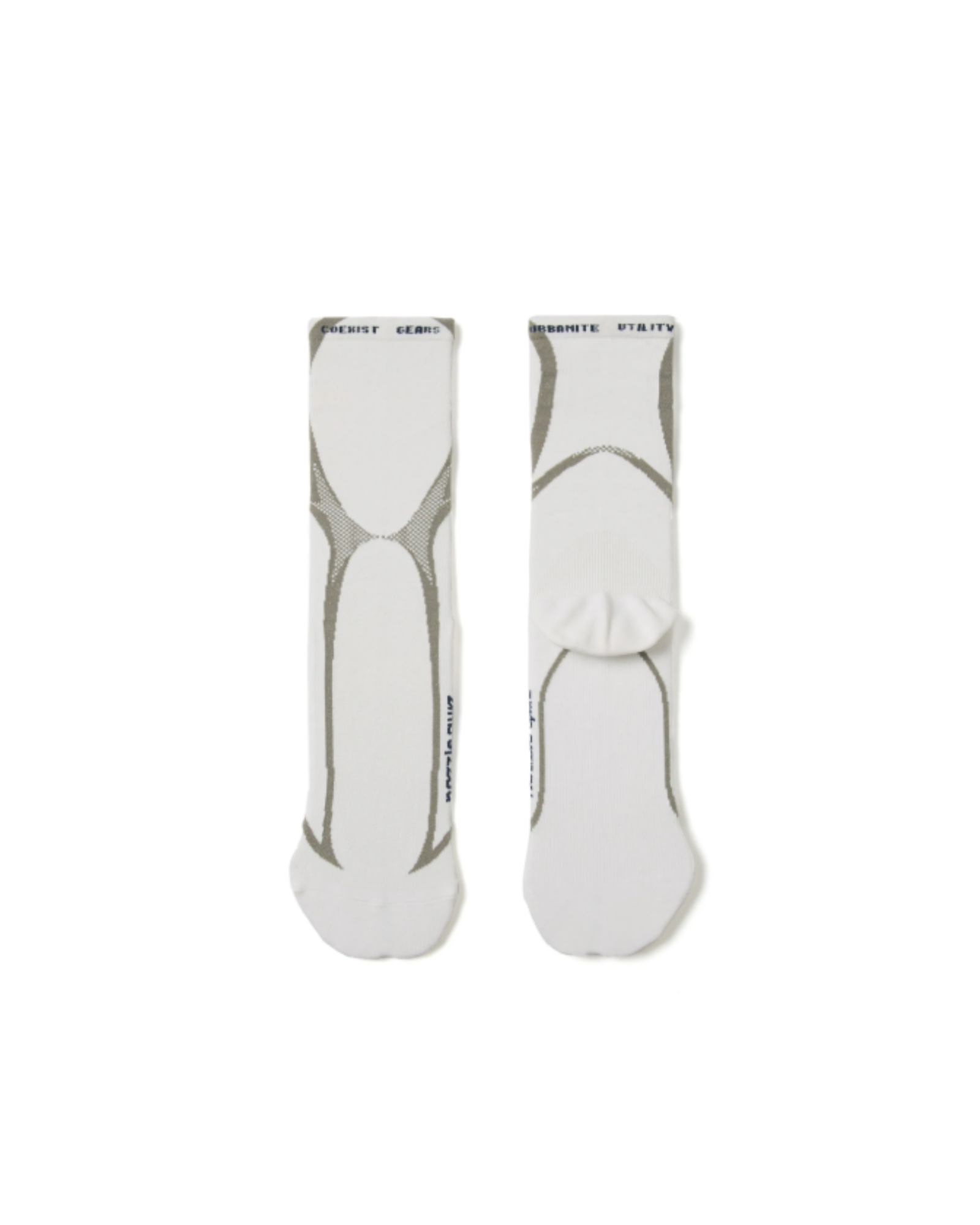 NOZZLE QUIZ Tactel® Contour 輕量中高筒休閒襪 (廓白)