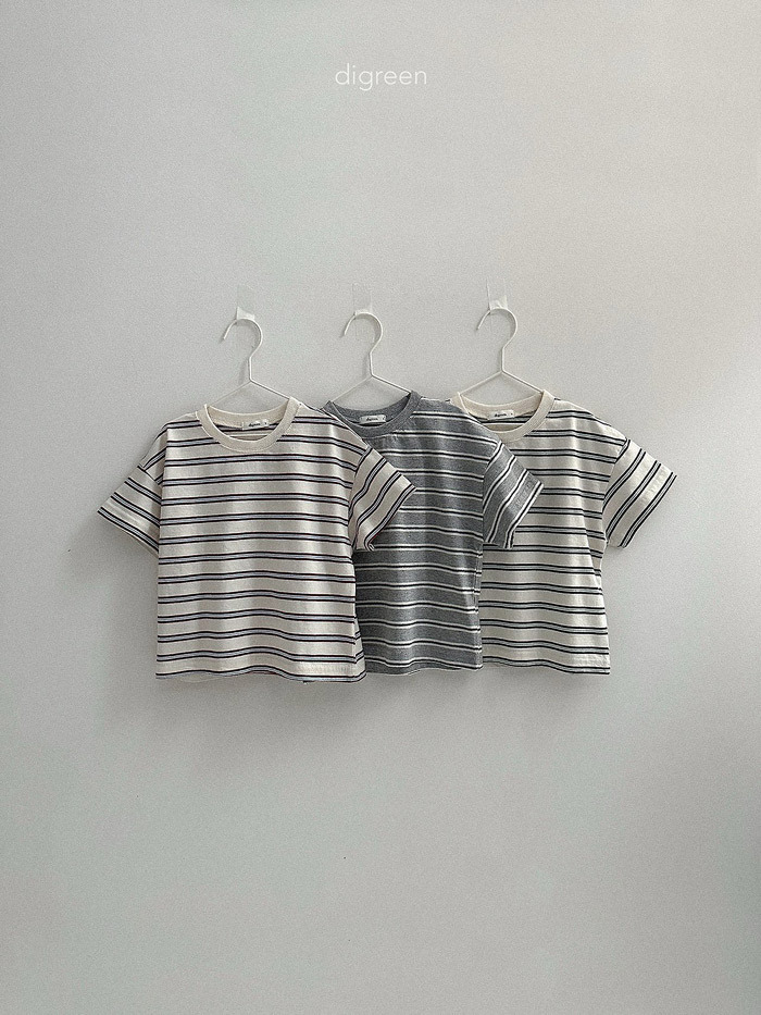 正韓夏Digreenkids 三色日系條紋上衣