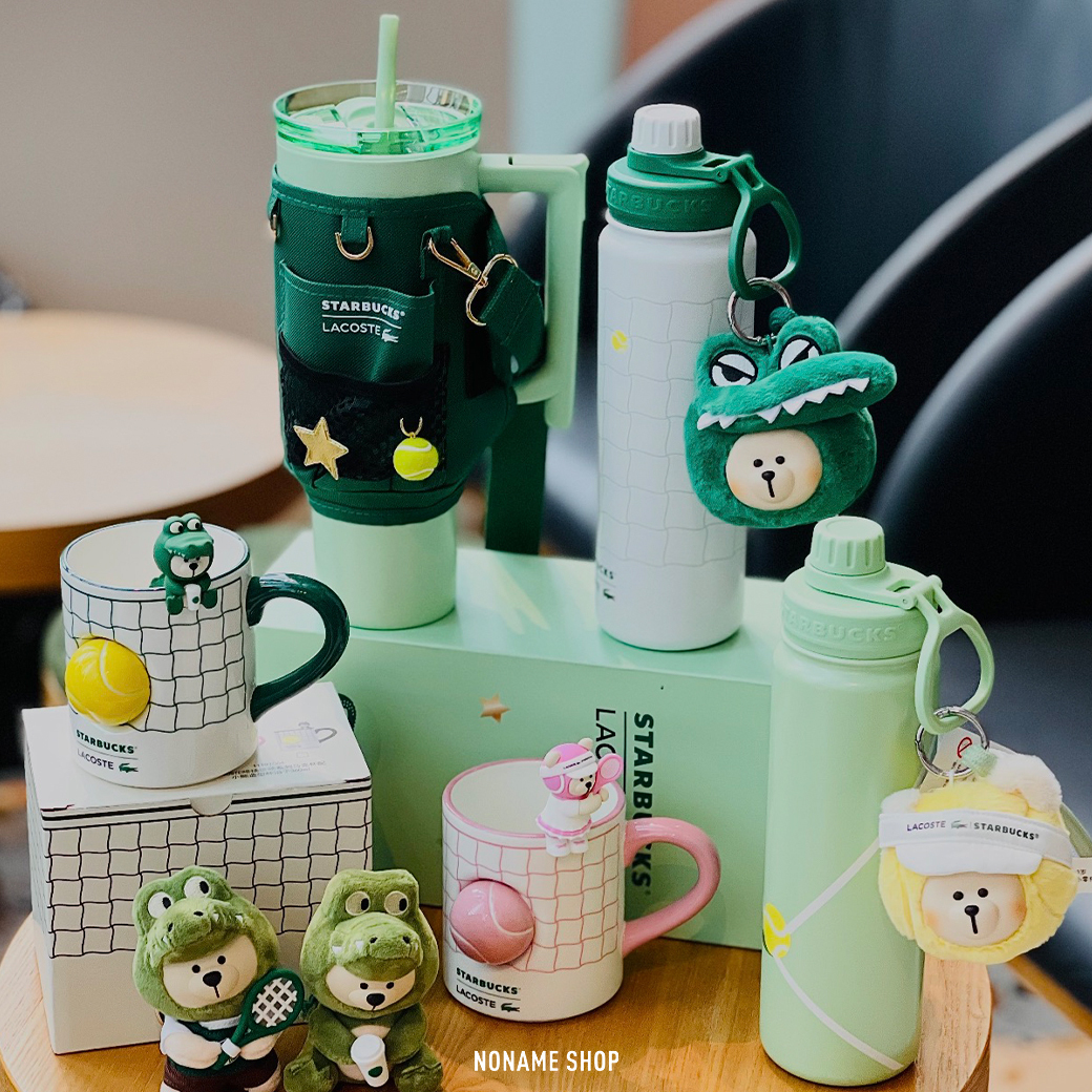 STARBUCKS X LACOSTE 星巴克 聯名 不銹鋼杯 冰壩杯 杯套 吊飾 三款