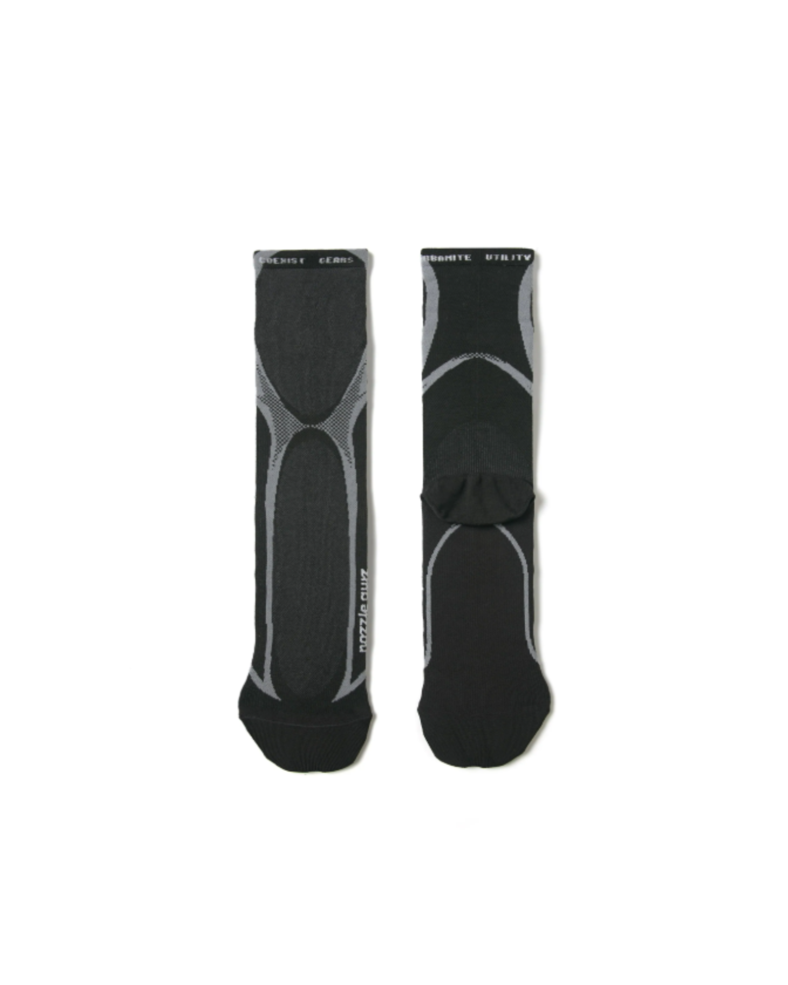 NOZZLE QUIZ Tactel® Contour 輕量中高筒休閒襪 (廓灰)