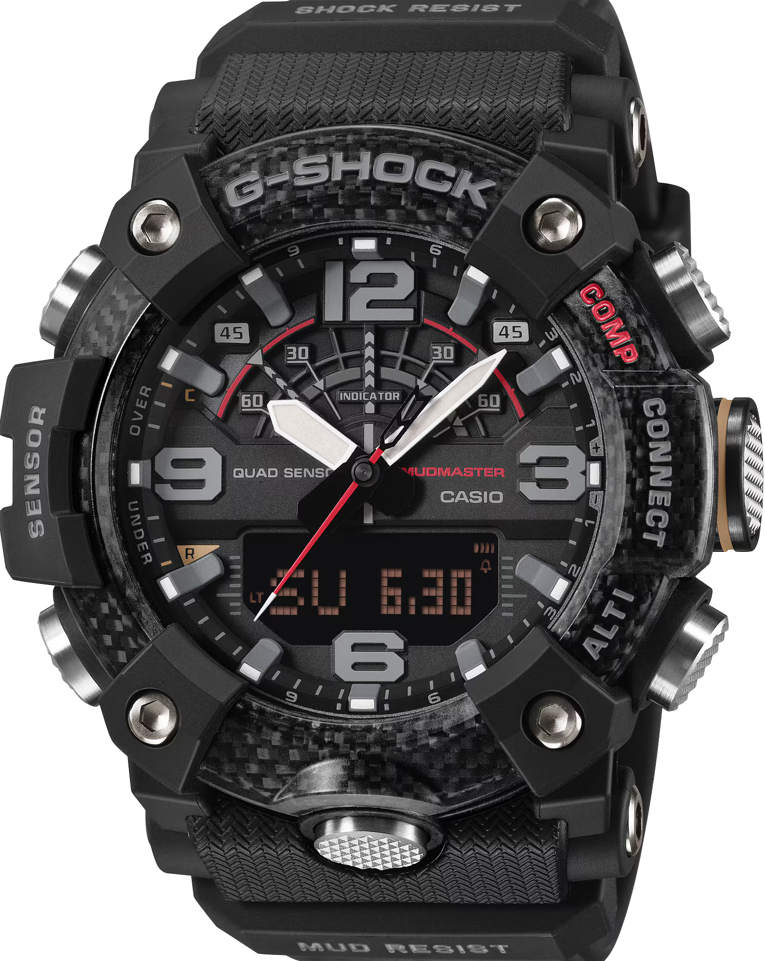 萬年鐘錶 - G-SHOCK  MASTER OF G 系列  藍牙多功能泥人運動雙顯男錶 GG-B100X-1A 錶徑 : 51.3mm