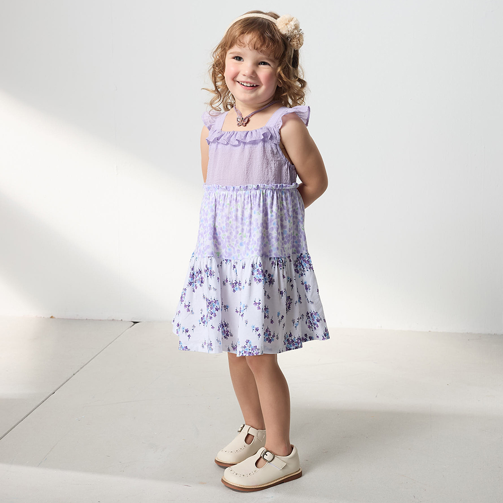 PIPPY 荷葉邊吊帶蛋糕漸層洋裝 紫