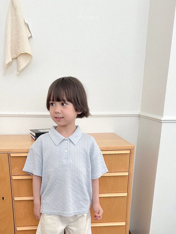 正韓夏Digreenkids 兩色柔軟POLO領上衣