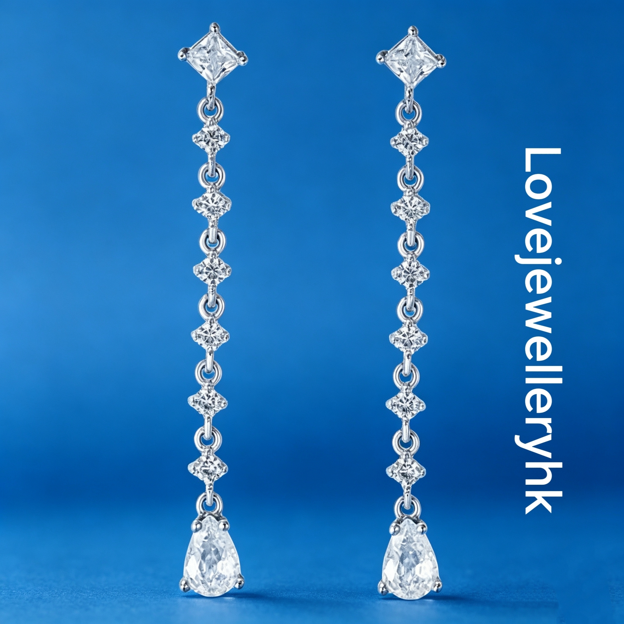 莫桑鑽多形長款耳環    E2.6C041