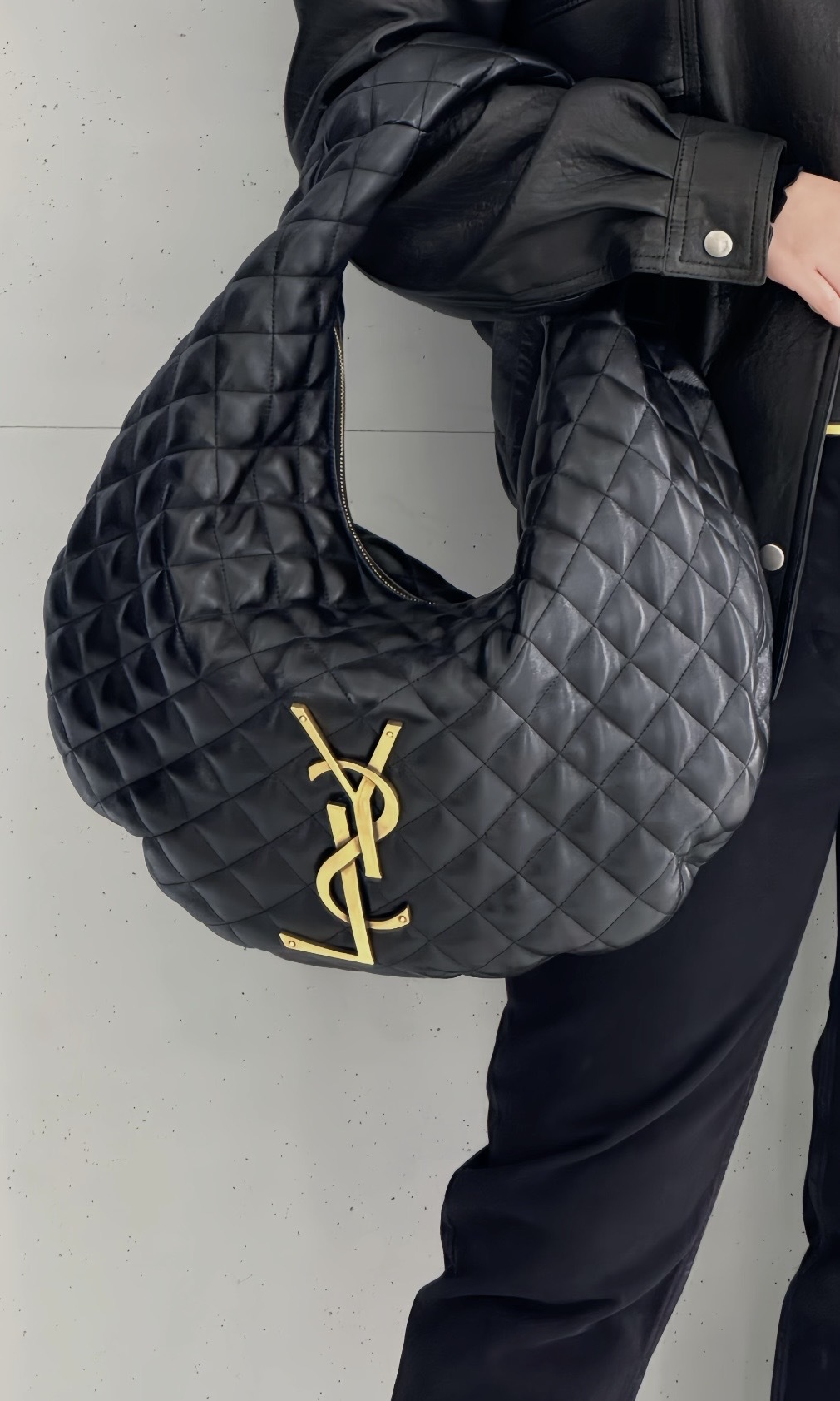 Saint Laurent YSL ICARE絎縫納帕皮 Hobo手袋 大號