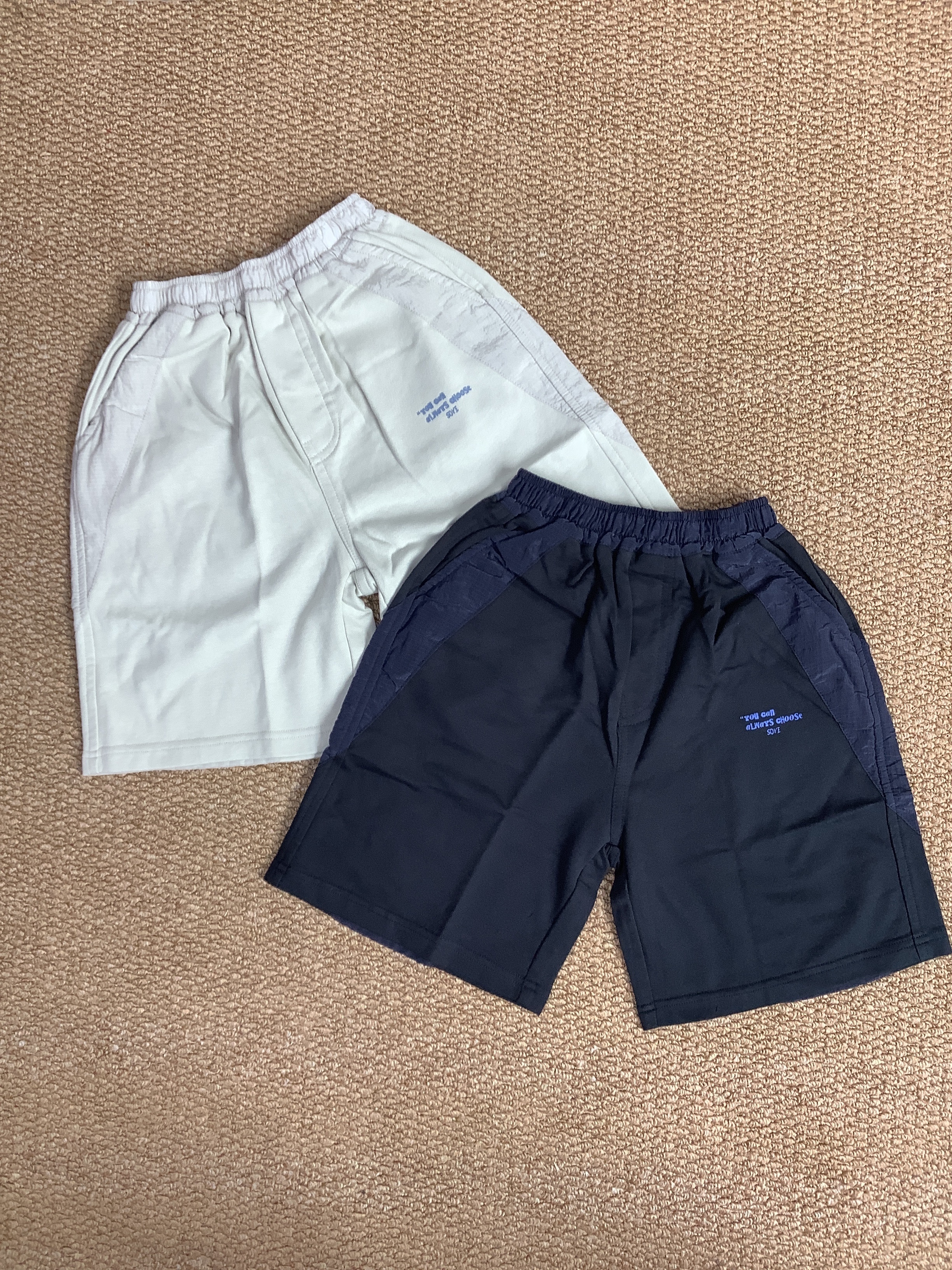 A04724設計師品牌拼接設計短褲