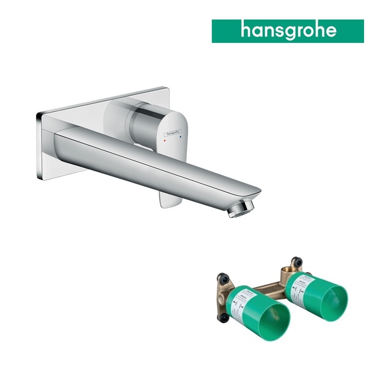 hansgrohe Talis E 71734, -000 + 13622, -180 Single lever basin mixer for concealed installation wall-mounted with spout 22.5 cm - GA Approval