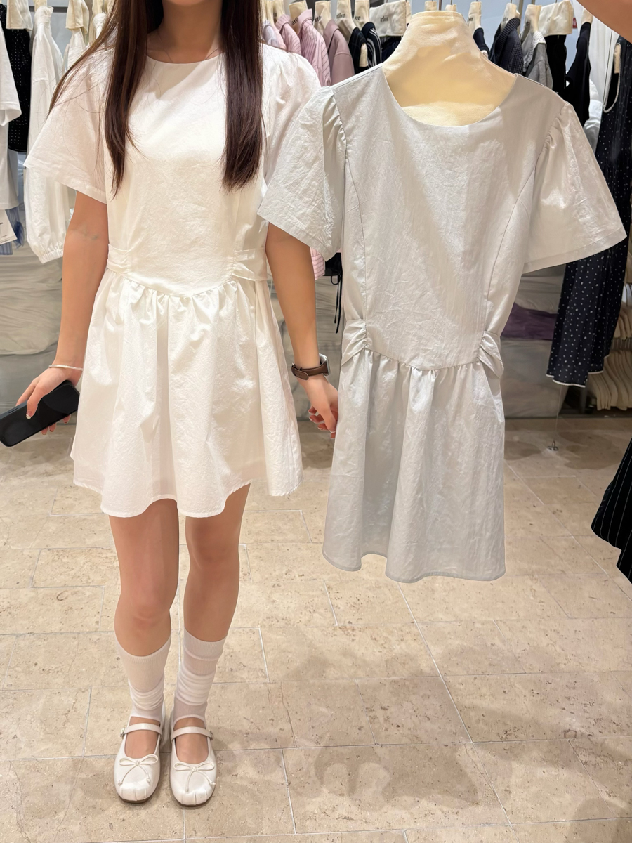 A25𝑙𝑎𝑑𝑦.氣質婚禮短袖綁帶短袖洋裝(2色)