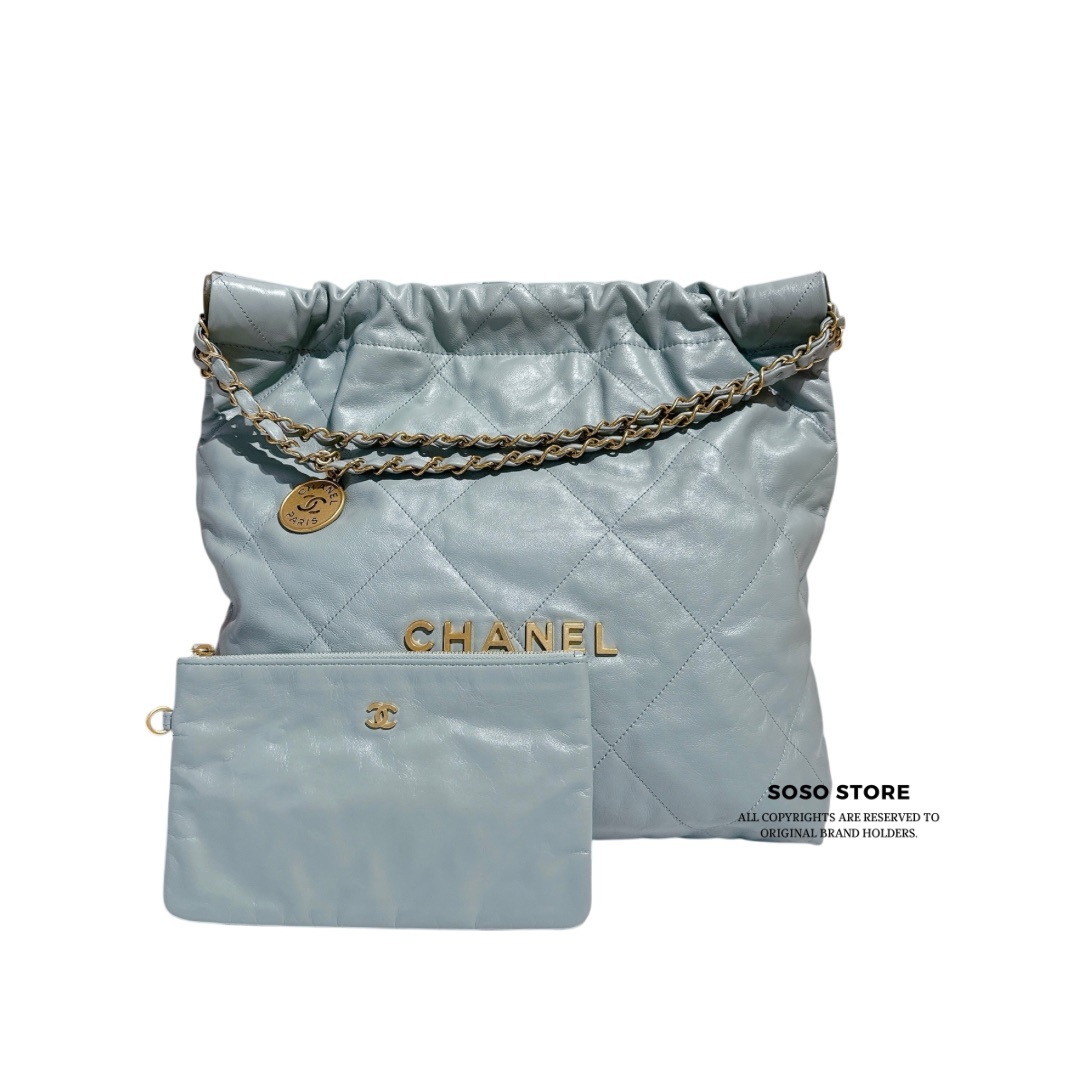 Chanel Chanel 22 Handbag - Light Blue Grey / GHW