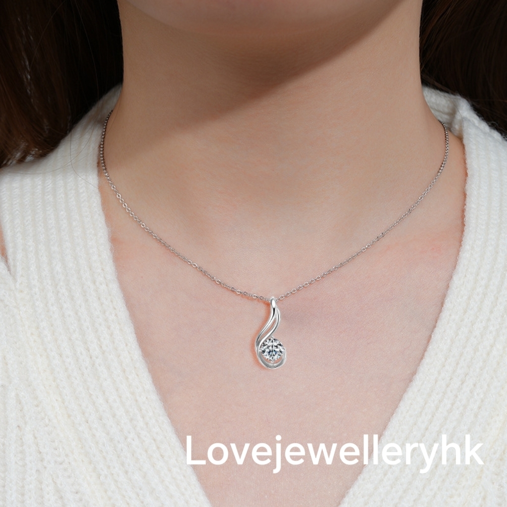 莫桑鑽2卡典雅吊墜      P2C005