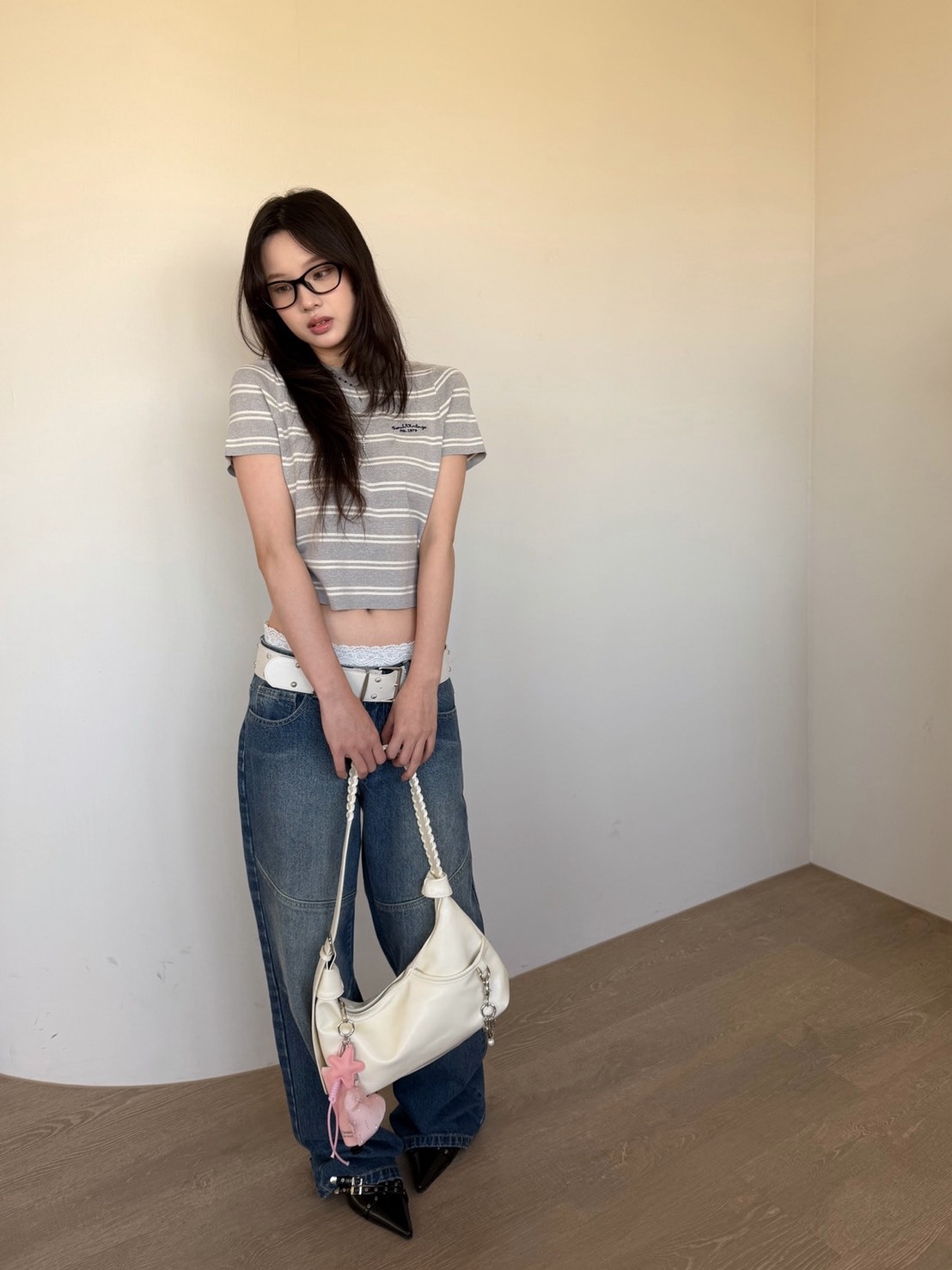 A24 夜未眠 條紋針織tee