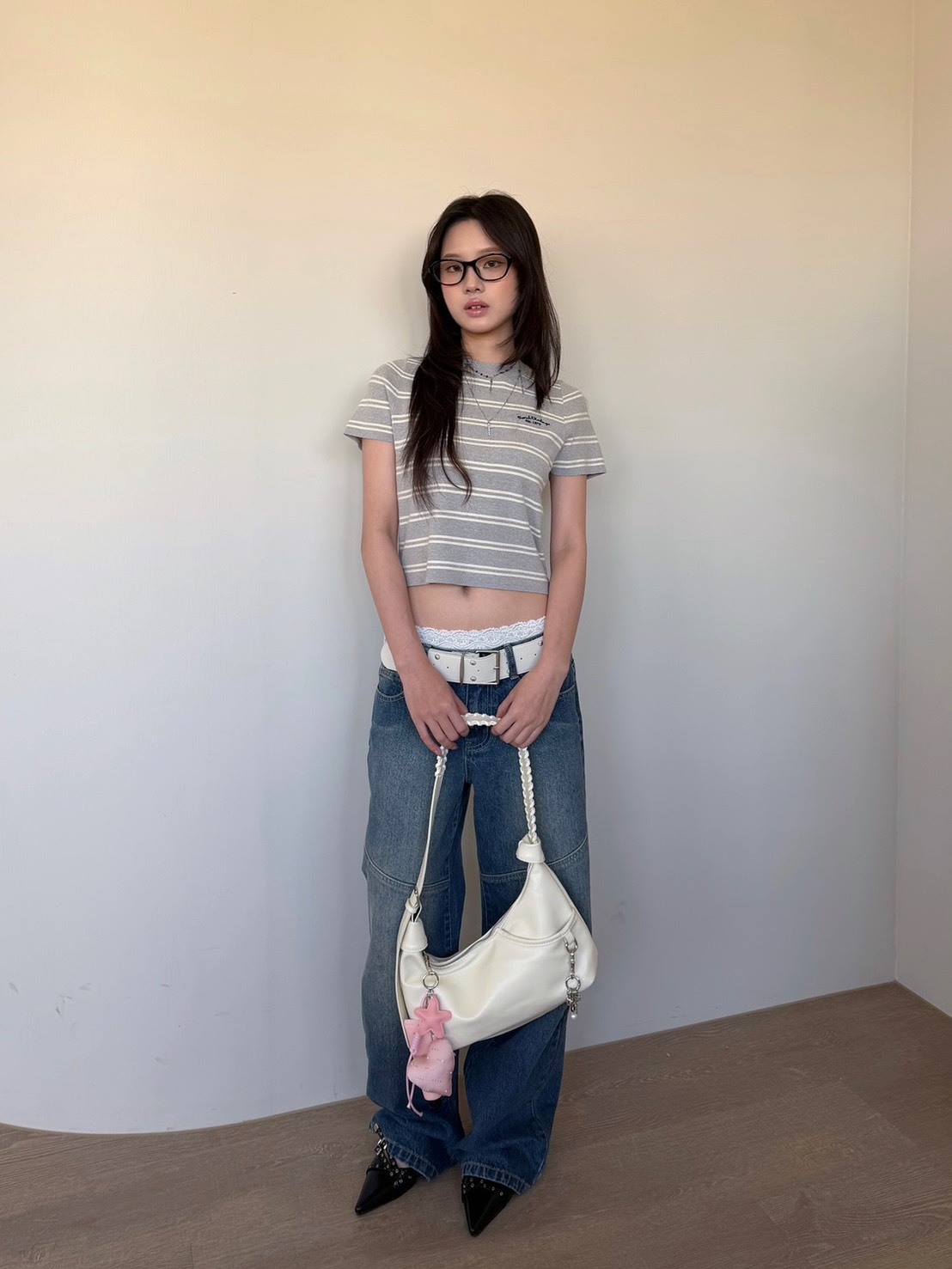 A24 夜未眠 條紋針織tee