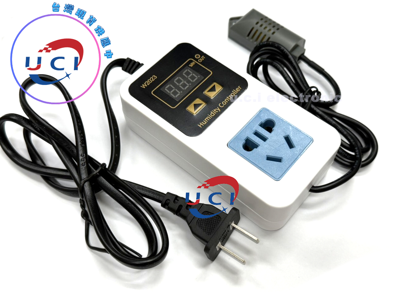 【UCI電子】(Z-4) W2023數顯濕度控制器 控濕加濕除濕恒濕智慧0.1%RH濕度控制插座 2023溫控器