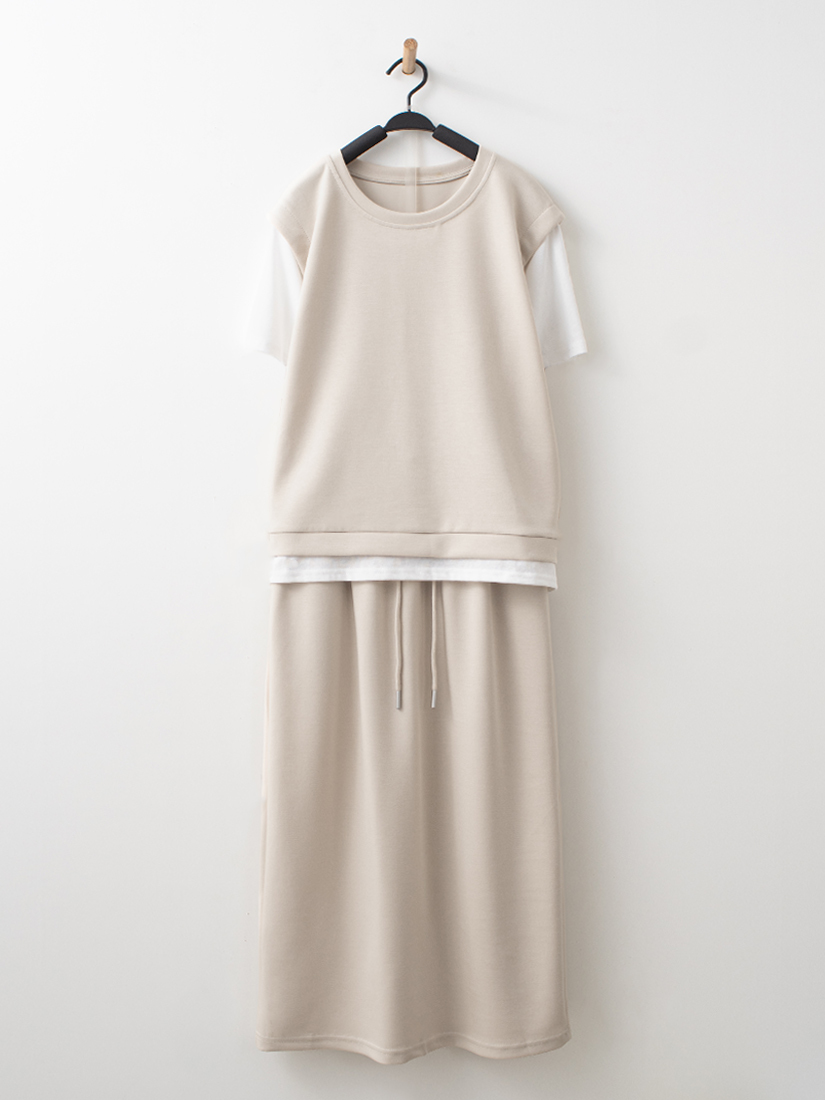 輕盈空氣棉日系仿兩件式修身成套組