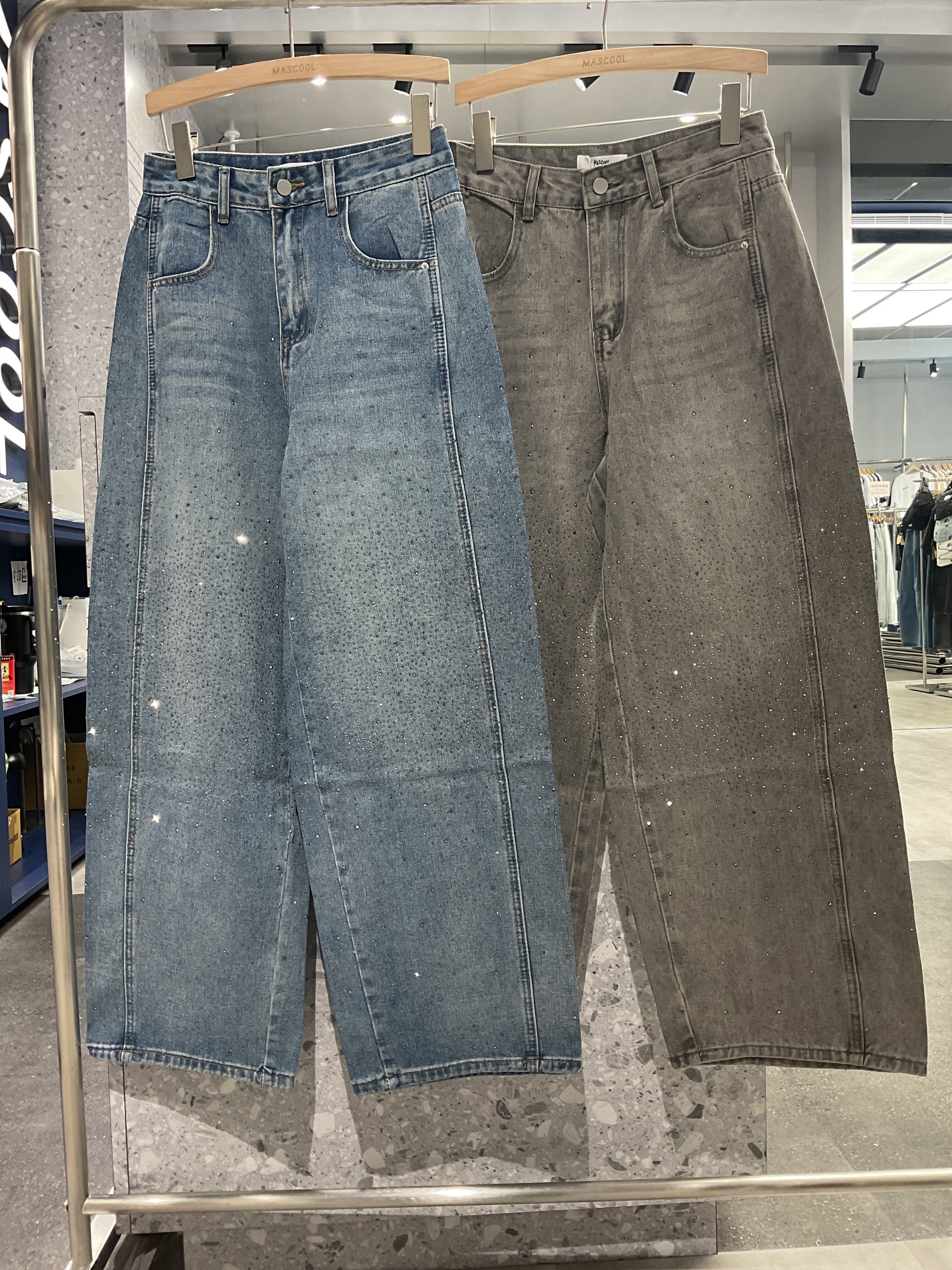 9121 女款閃亮貼鑽牛仔褲