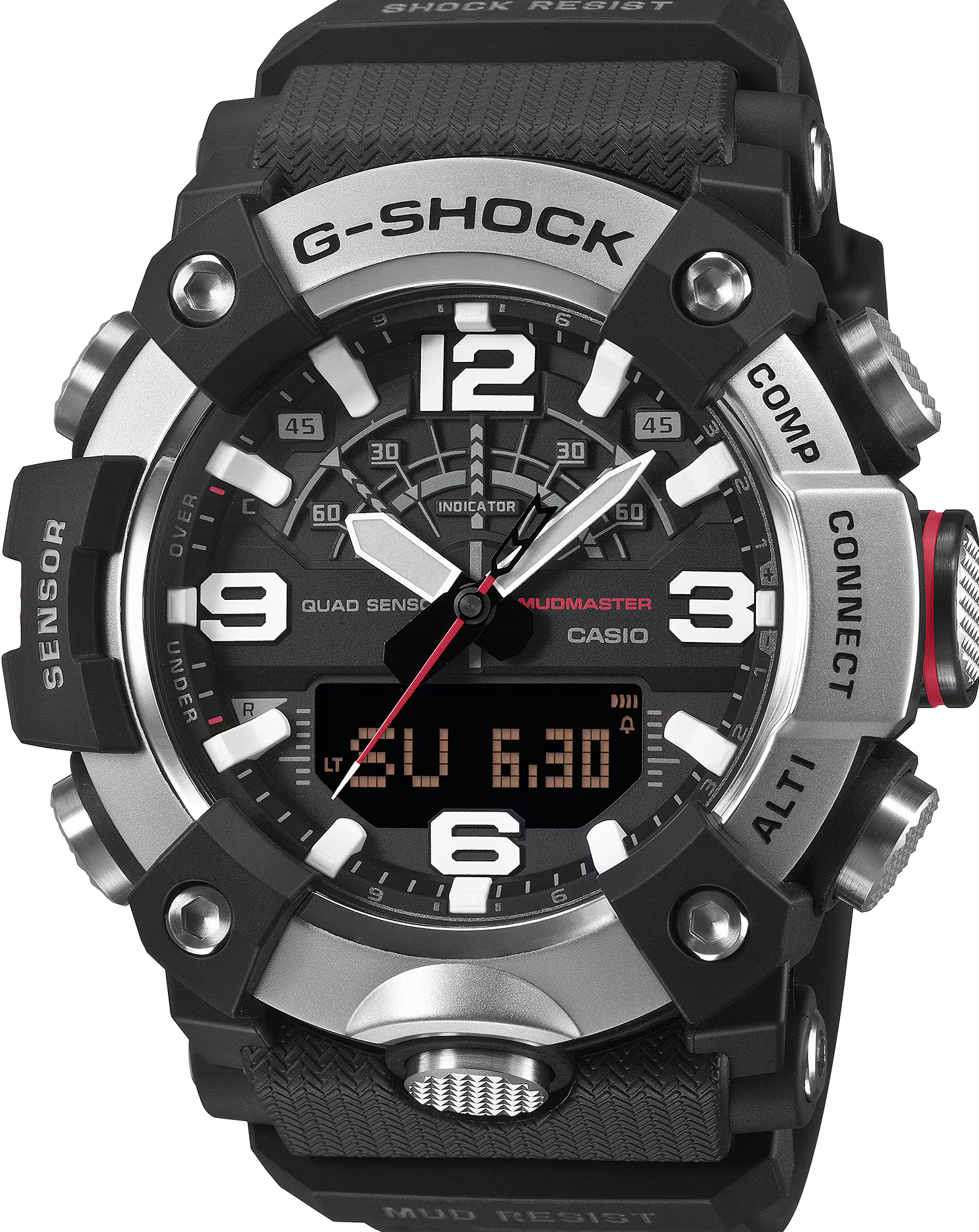 萬年鐘錶 - G-SHOCK  MASTER OF G 系列  藍牙多功能泥人運動雙顯男錶  GG-B100XM-1A 錶徑 : 51.3mm