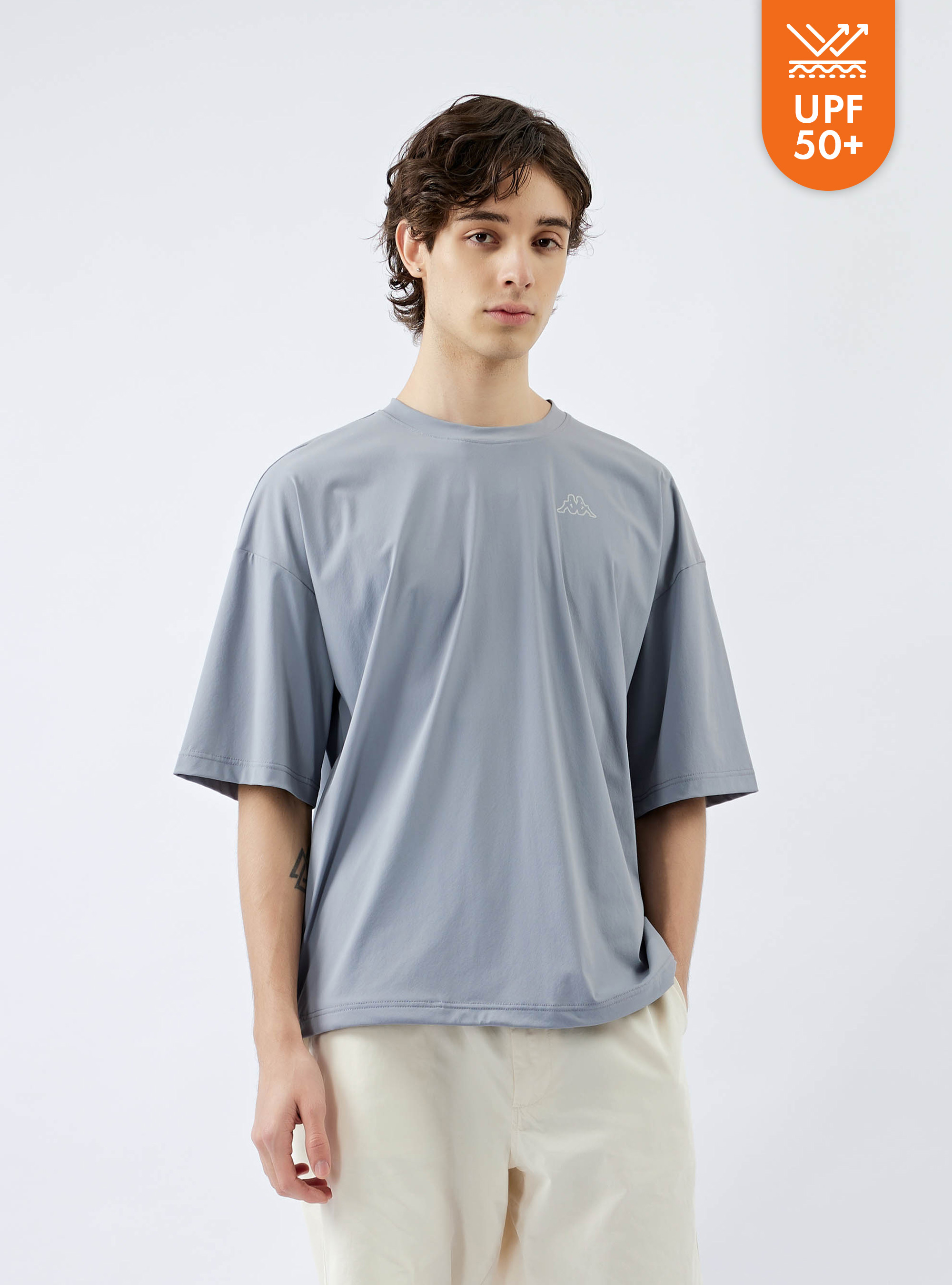 男女適穿  寬鬆剪裁防曬抽繩短袖T-shirt