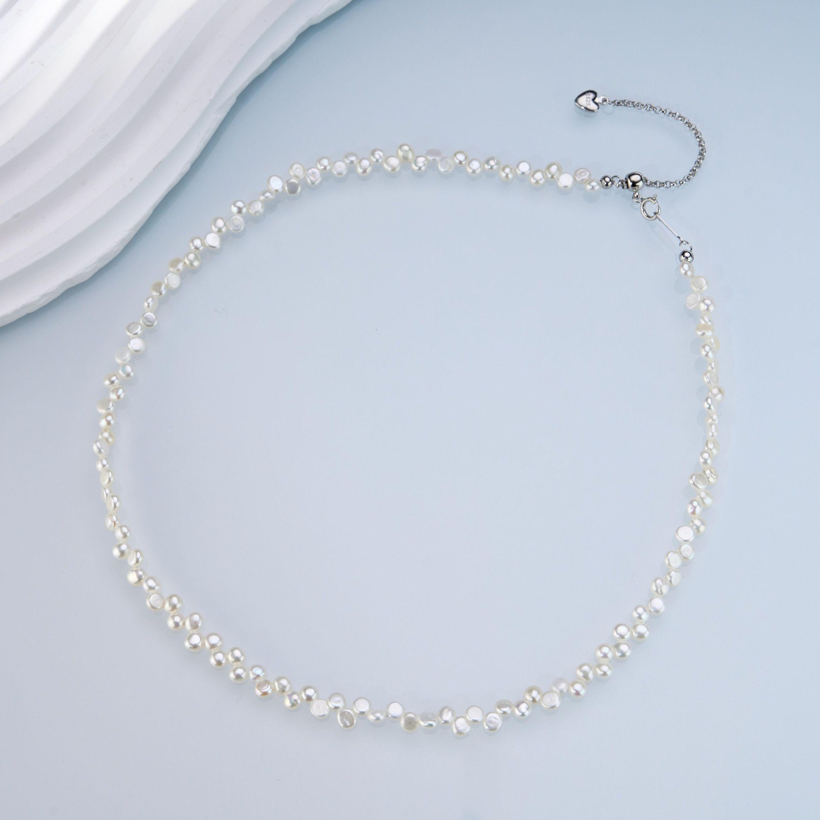 (EC03) 4-5MM小花瓣天然淡水珍珠串鏈 - #珍珠 #2004PE