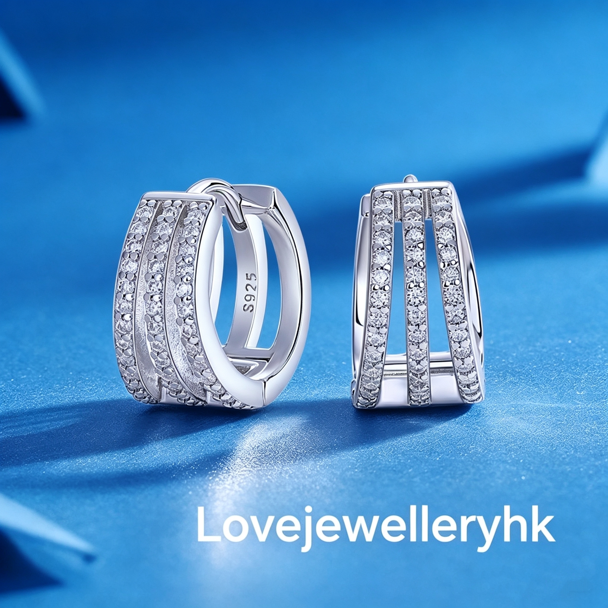 莫桑鑽典雅耳環    E078C022