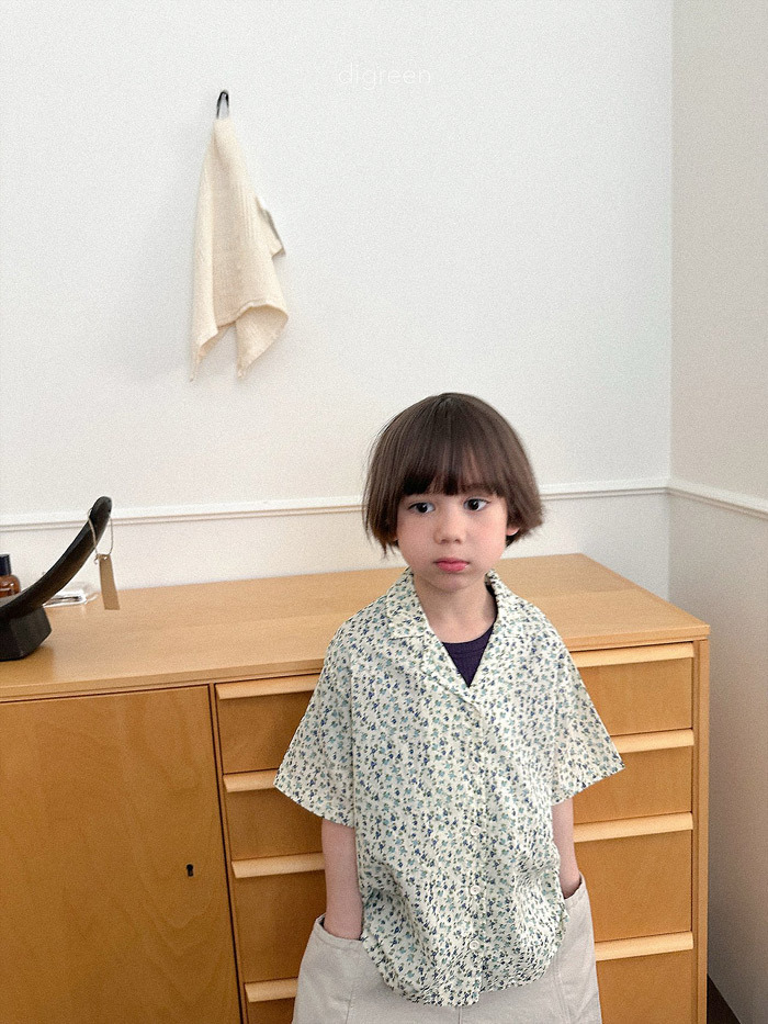 正韓夏Digreenkids 兩色度假花襯衫