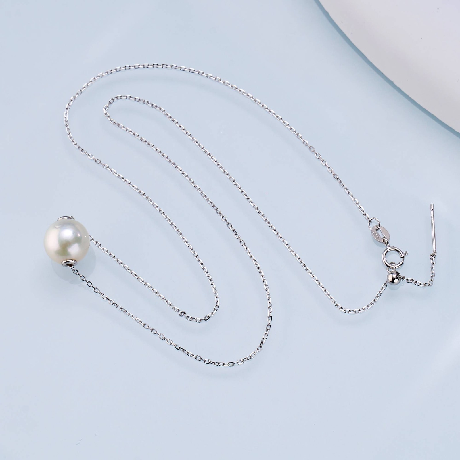 (EC07) 10-11MM大白天然淡水珍珠路路通頸鏈(S925) - #珍珠 #2004PE