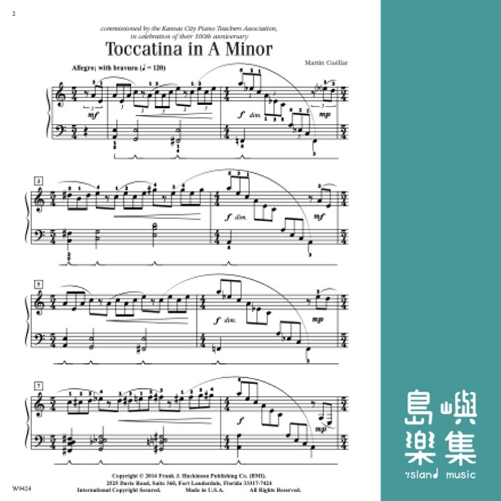 Toccatina in A Minor: Intermediate Piano Sheet