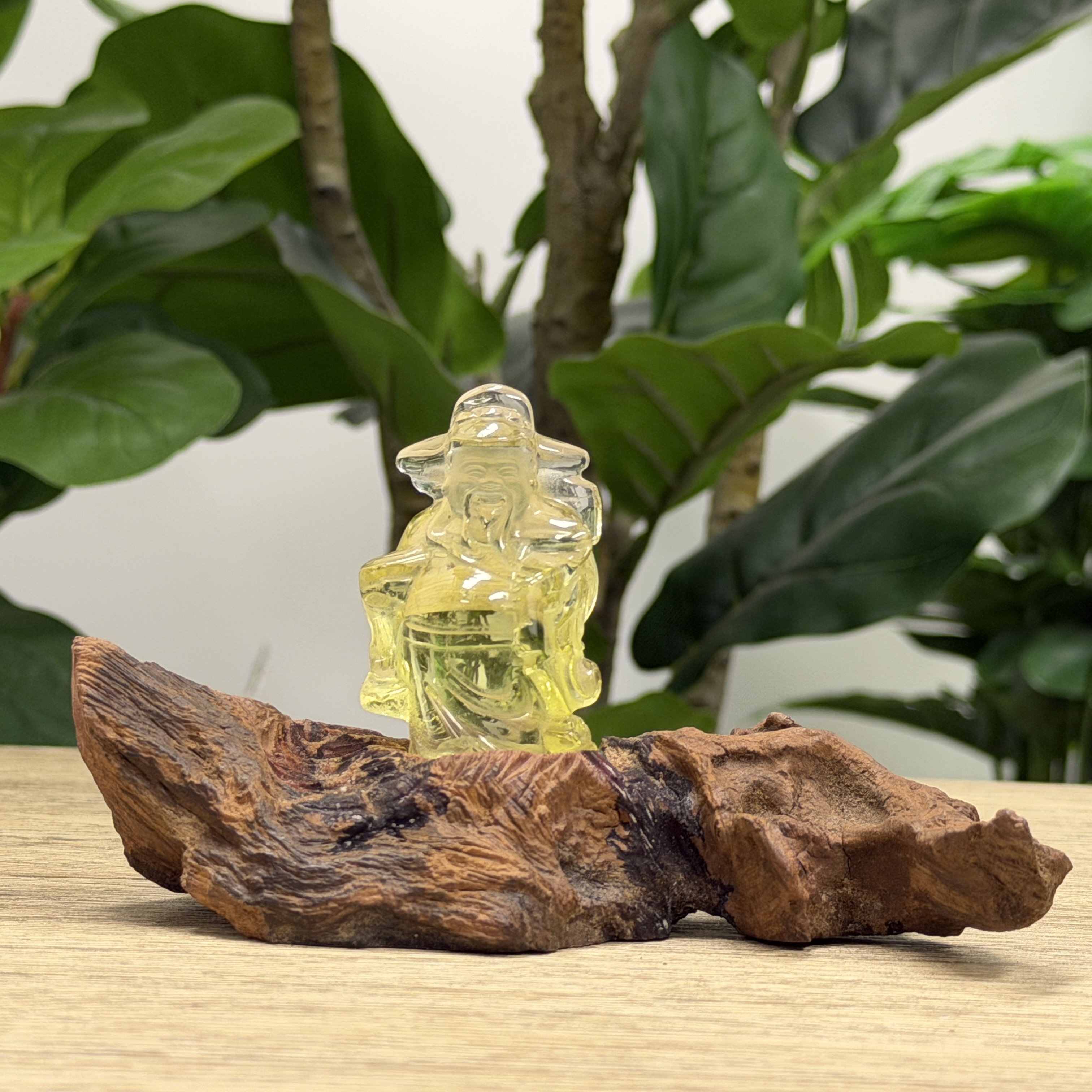 精雕黃水晶財神 C1863