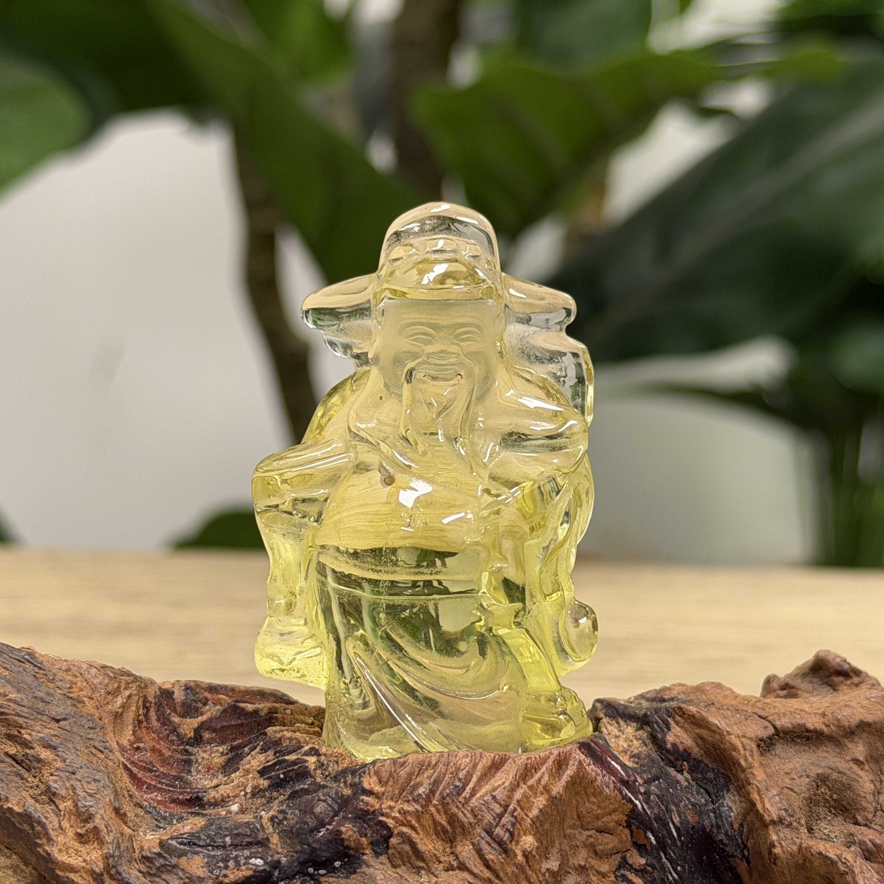 精雕黃水晶財神 C1863