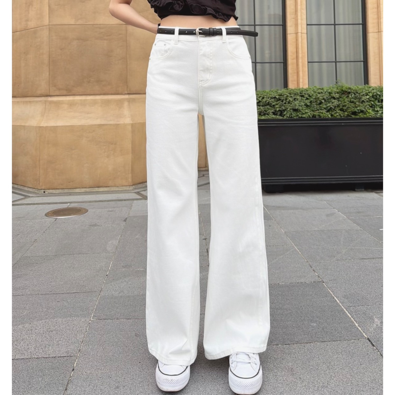 ［預購］🔥04.15夏季新品］💥闆娘的心血］品牌款🇰🇷正韓高腰超顯瘦不透牛仔直筒白褲（XS-L，一般款/加長款）