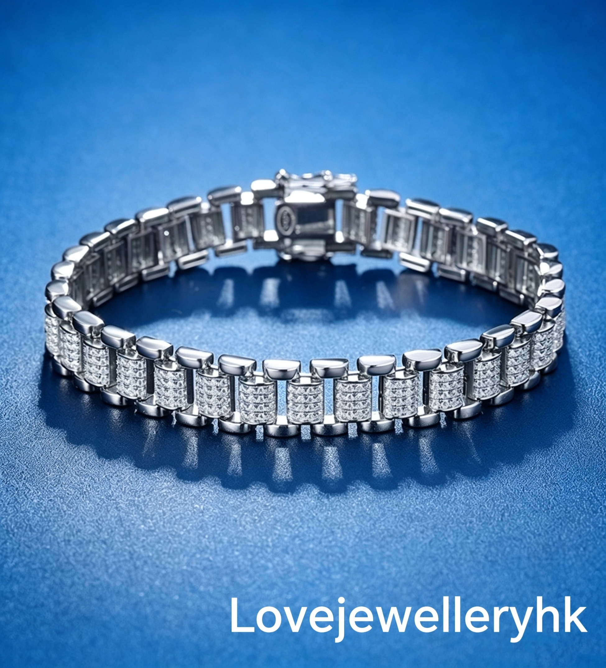 莫桑鑽中性情侶手鍊    B28