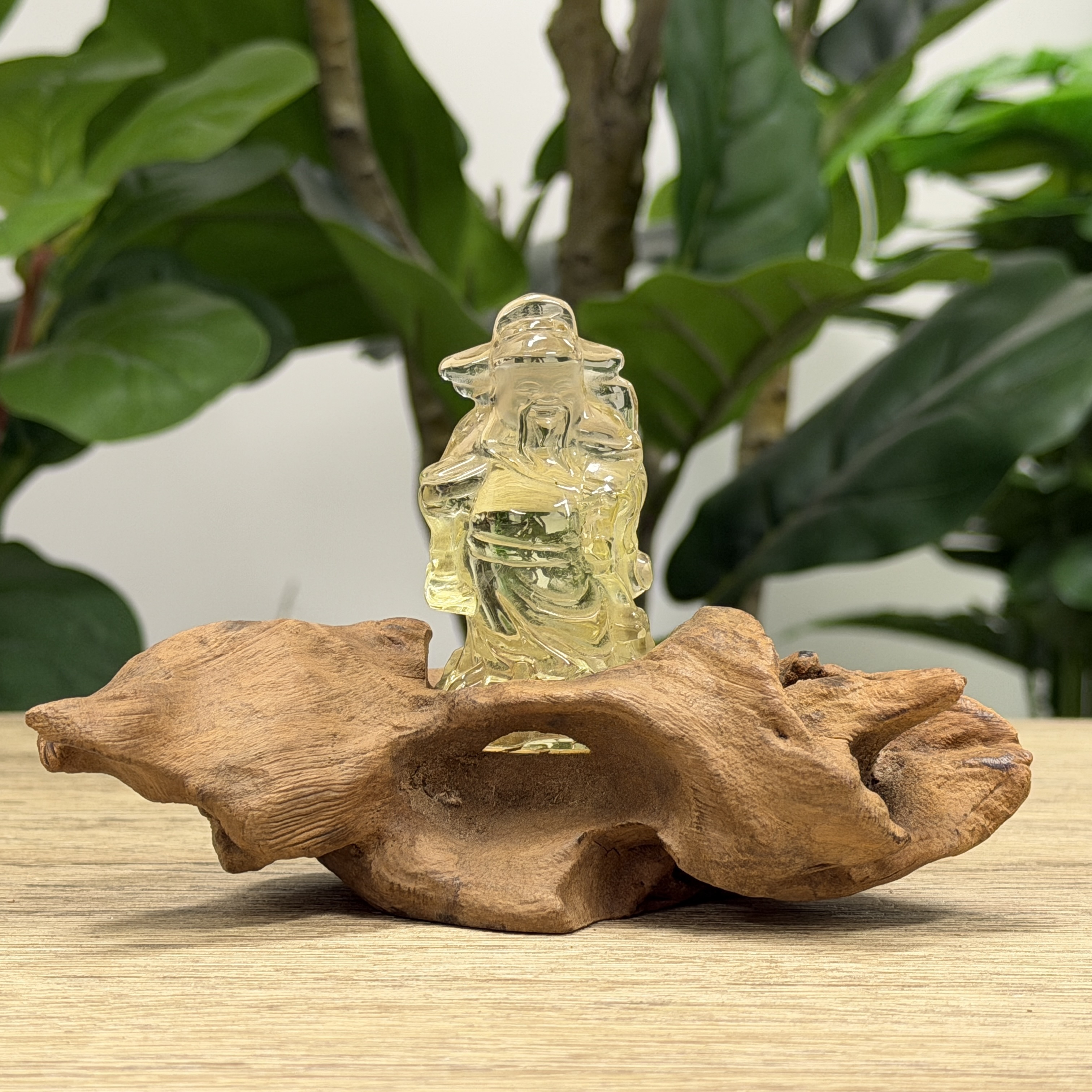 精雕黃水晶財神 C1862