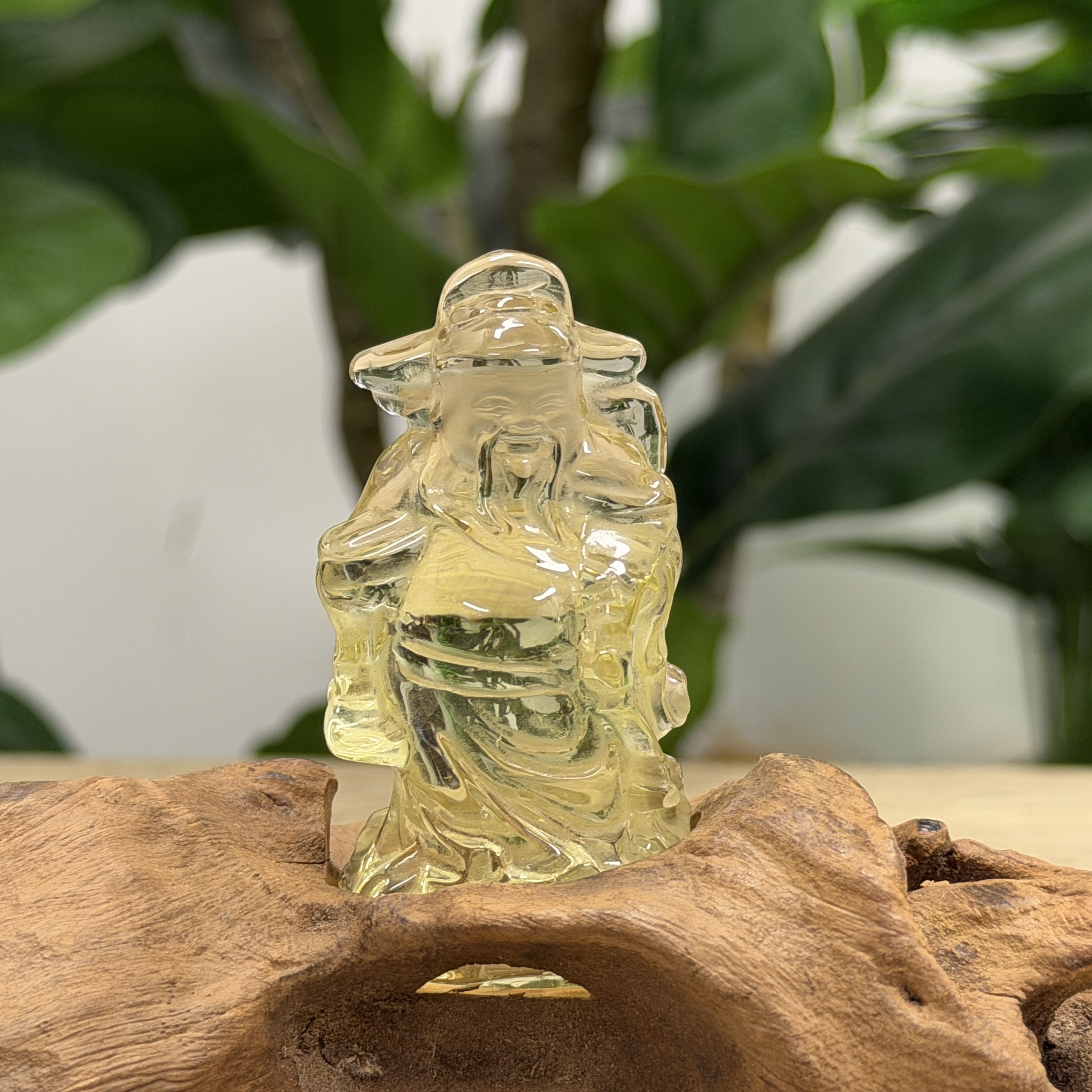 精雕黃水晶財神 C1862