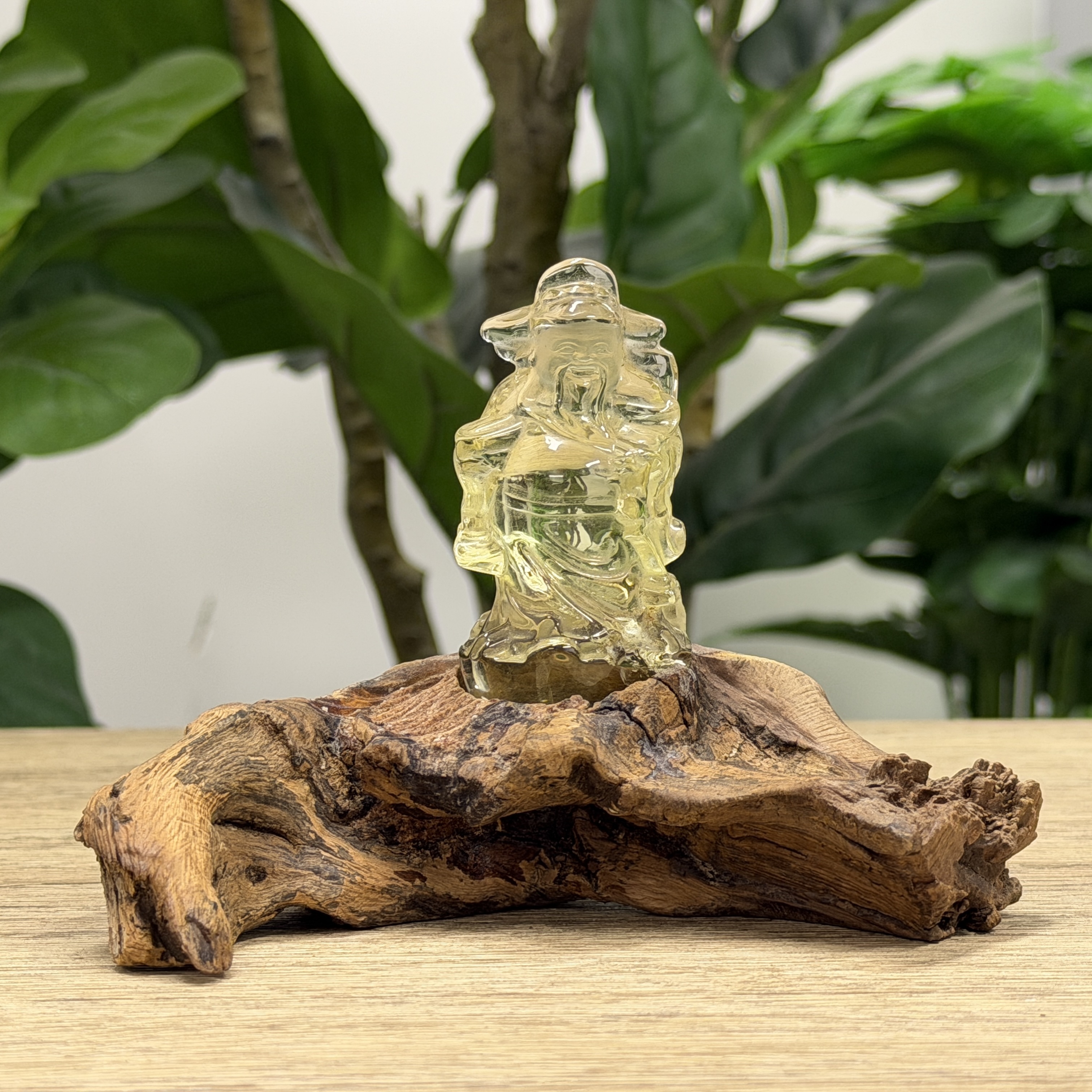 精雕黃水晶財神 C1861