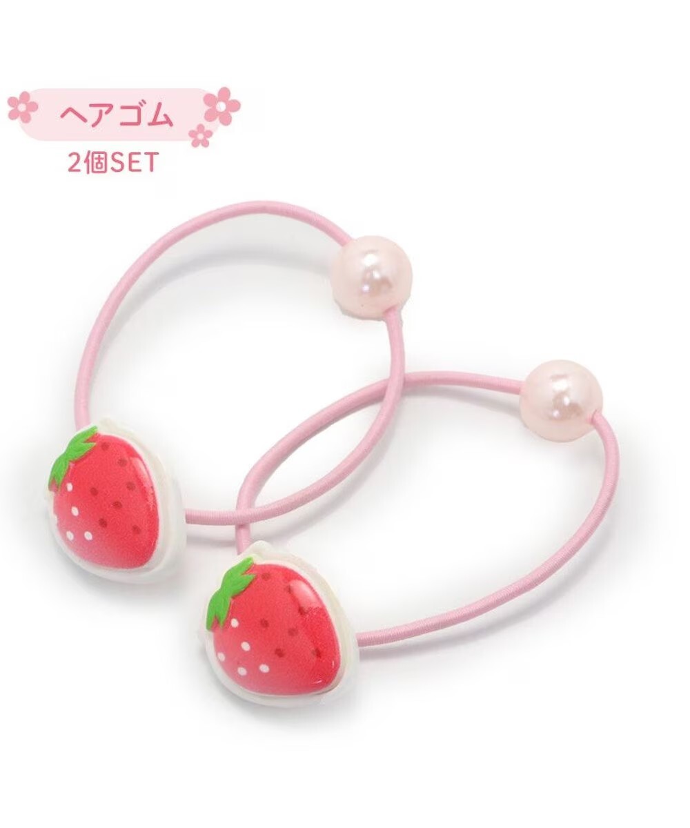 USAMOMO萌兔桃桃 草莓髮圈 (2入/組)