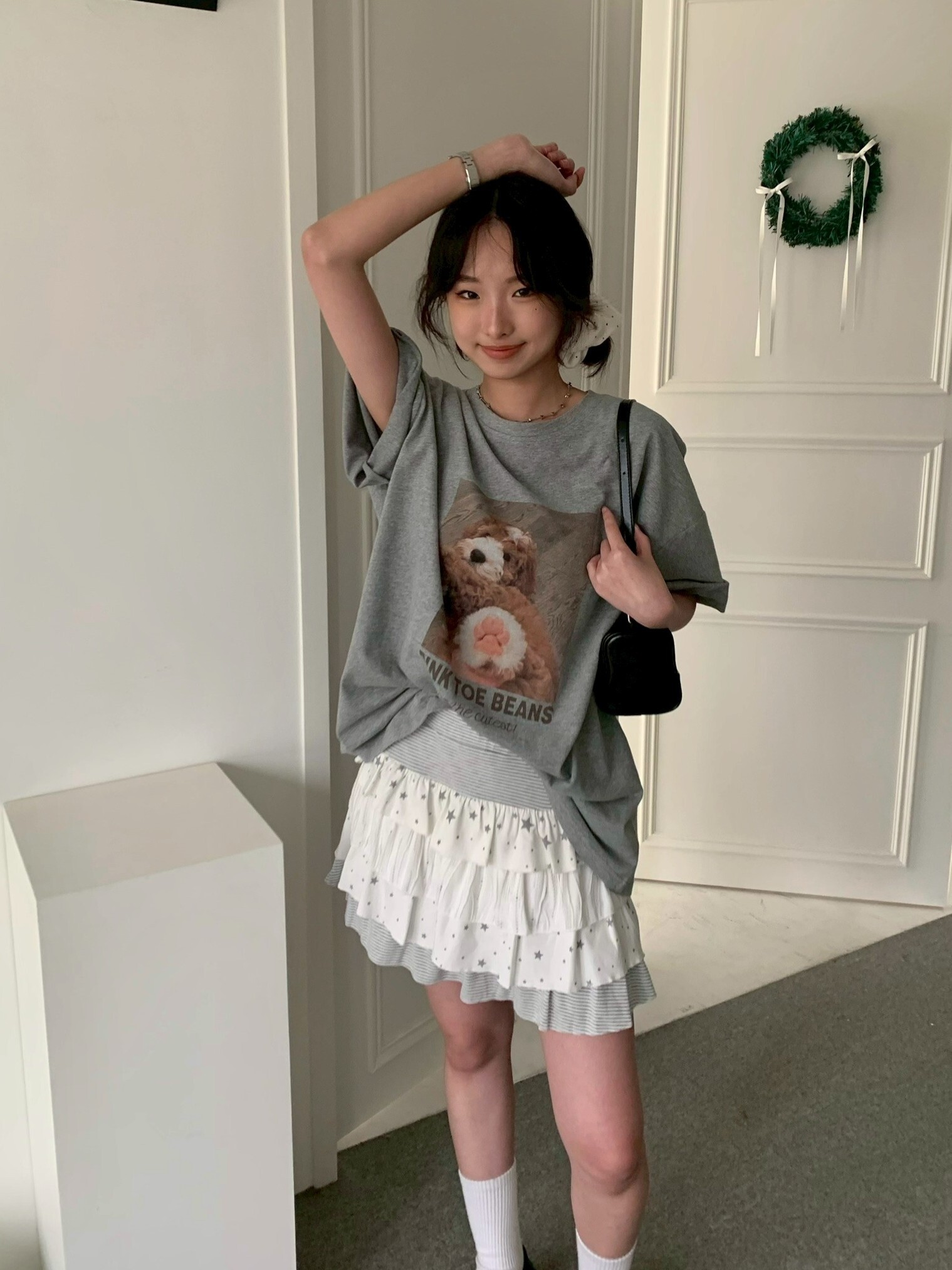 大貴賓圖案磨毛大TEE