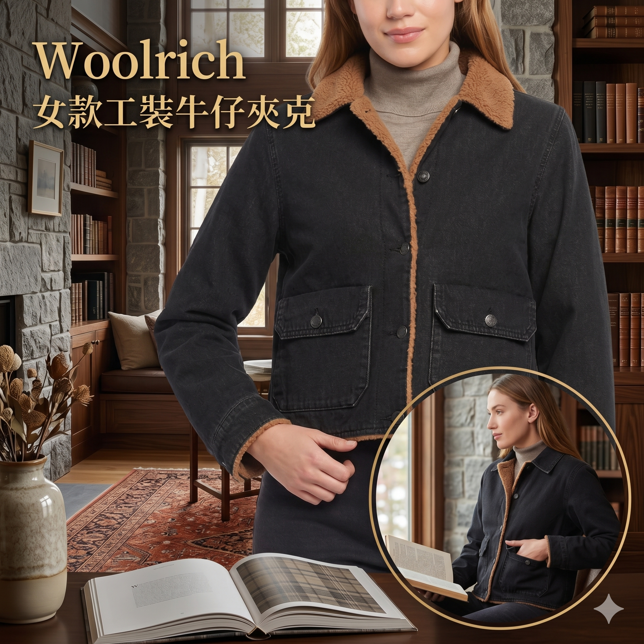 【預購】H041565 Woolrich 女款工裝牛仔夾克