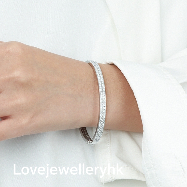 雙排莫桑鑽手鐲    B4C004