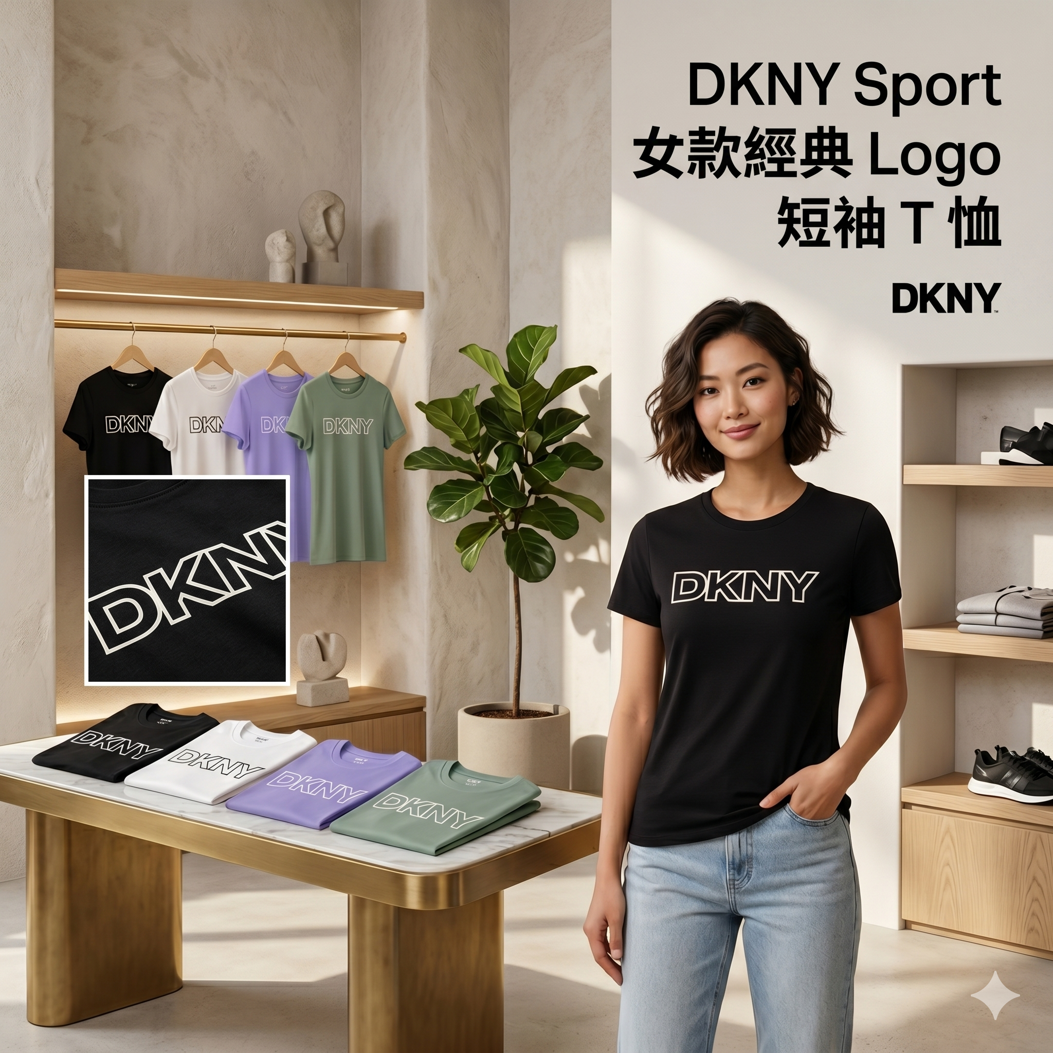 【預購】H041566 DKNY Sport 女款經典 Logo 短袖 T 恤