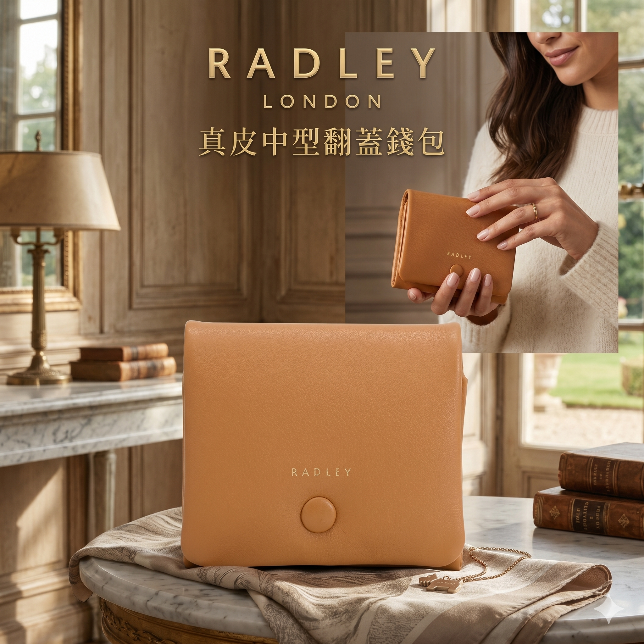 【預購】H041559 Radley London  真皮中型翻蓋錢包