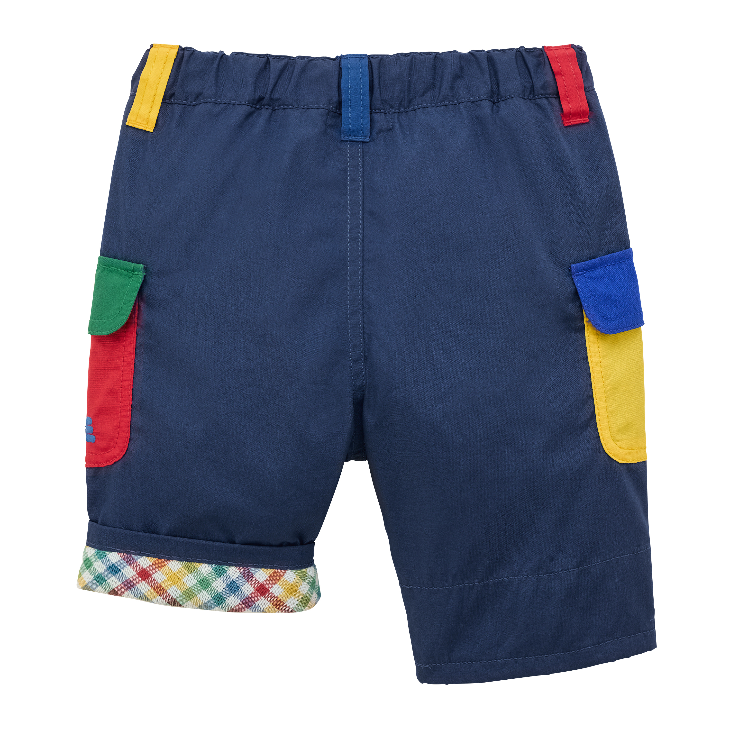 普奇熊拚色七分褲-海軍藍