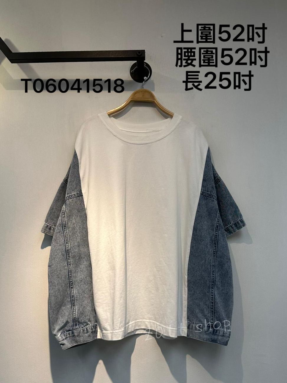 出口日本牛仔拼布TOP  上圍52吋  腰圍52吋 長25吋   T06041518