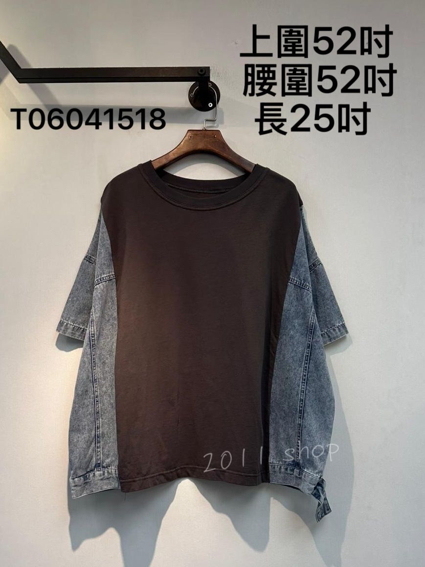 出口日本牛仔拼布TOP  上圍52吋  腰圍52吋 長25吋   T06041518