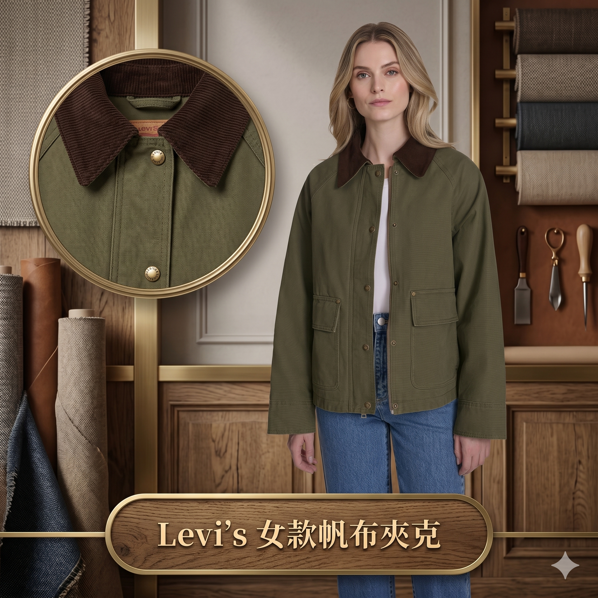 【預購】H041567 Levi's 女款帆布夾克