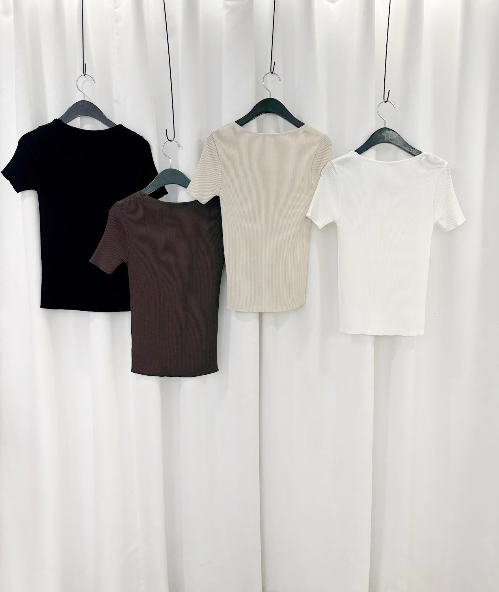 短袖方領針織上衣