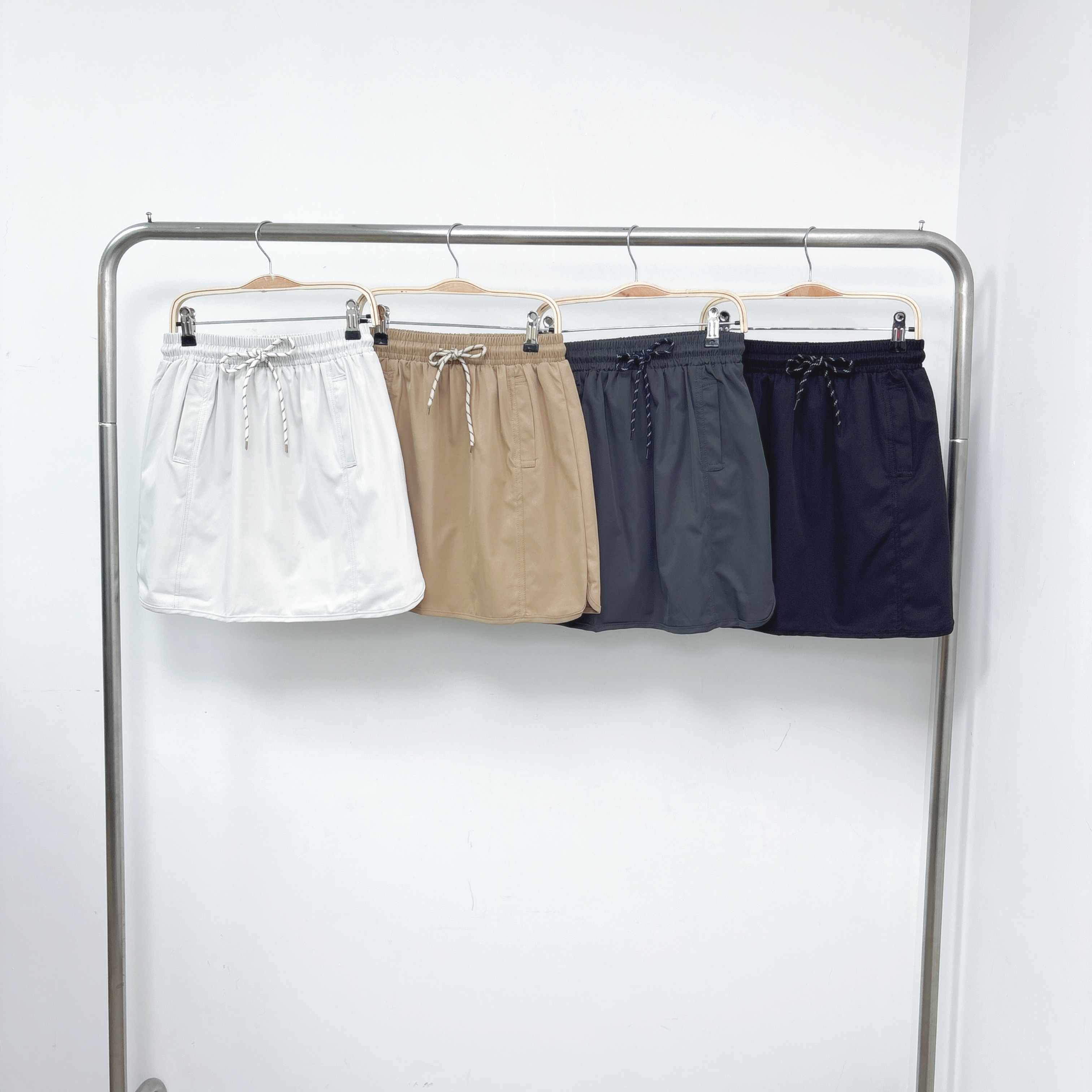 【預訂】小側袋綁繩薄布短裙-有短褲內裡 (T98-T101)