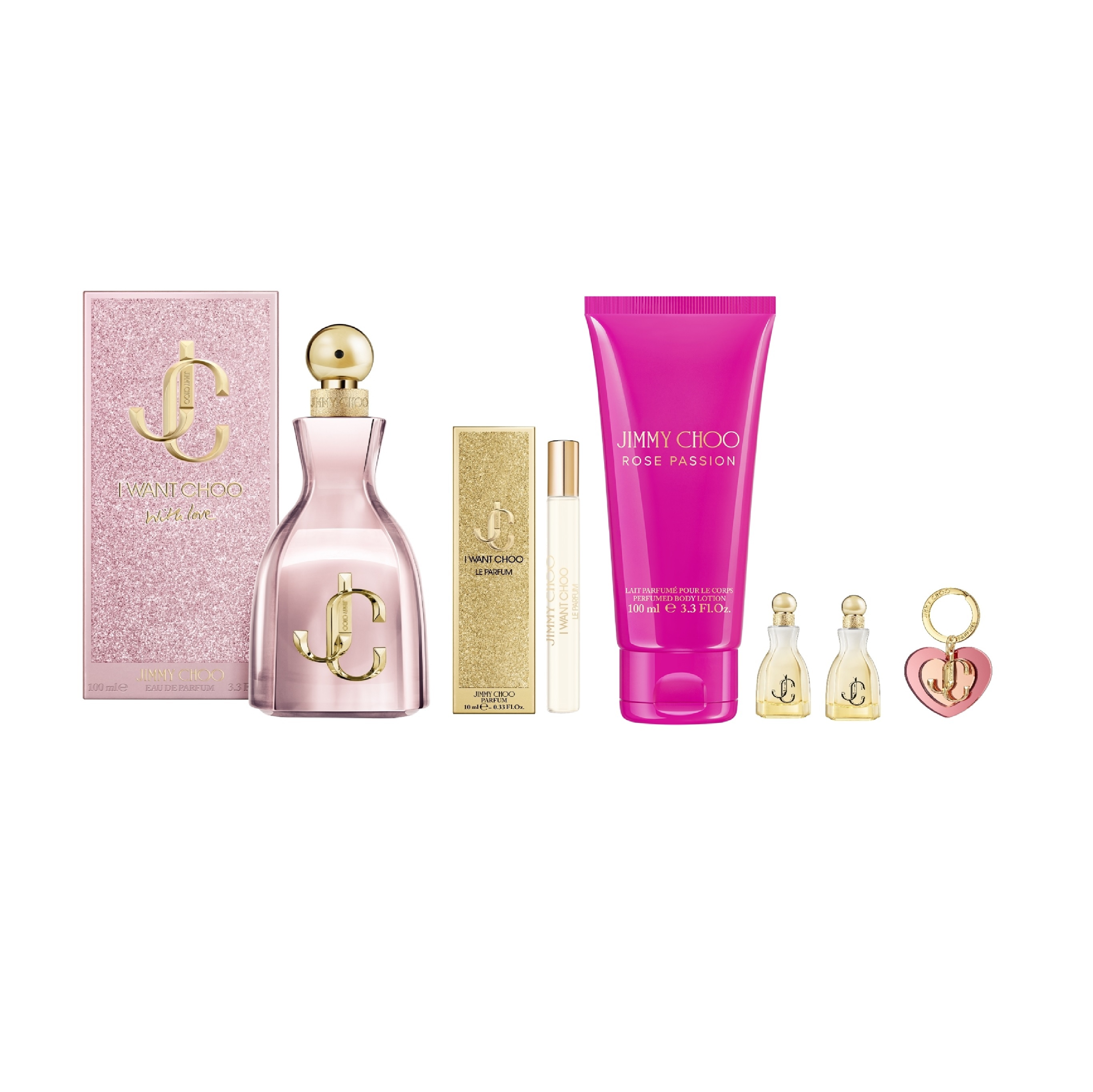【鋒恩香水】JIMMY CHOO 熾愛粉戀淡香精100ml(贈小香4.5ml x2+香水筆7.5ml+身體乳100ml+心型鑰匙圈)