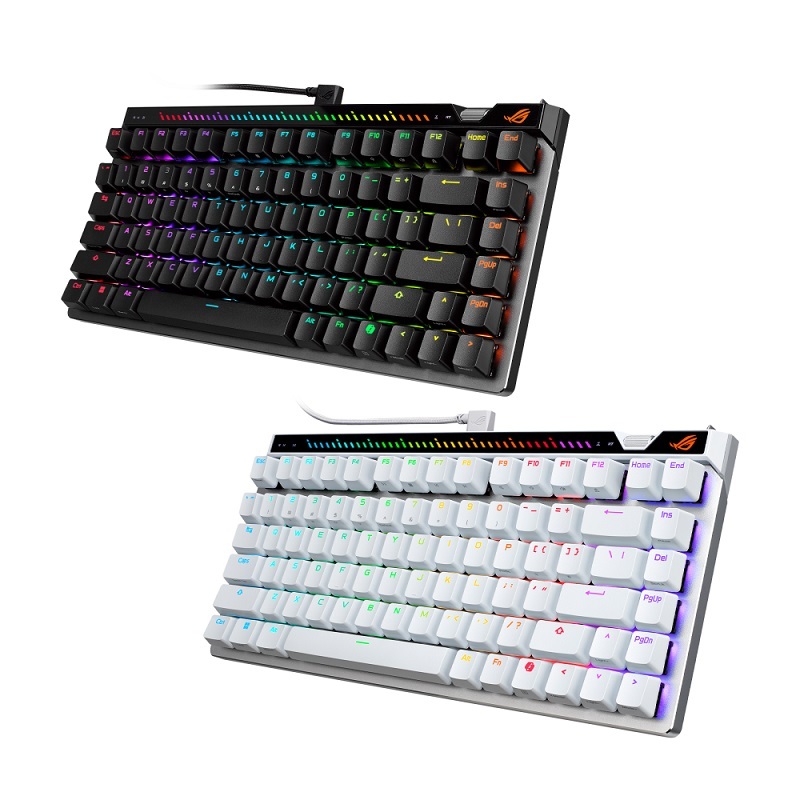 ASUS 華碩 ROG Falchion Ace 75 HE V2X 有線磁軸電競鍵盤 黑色/白色