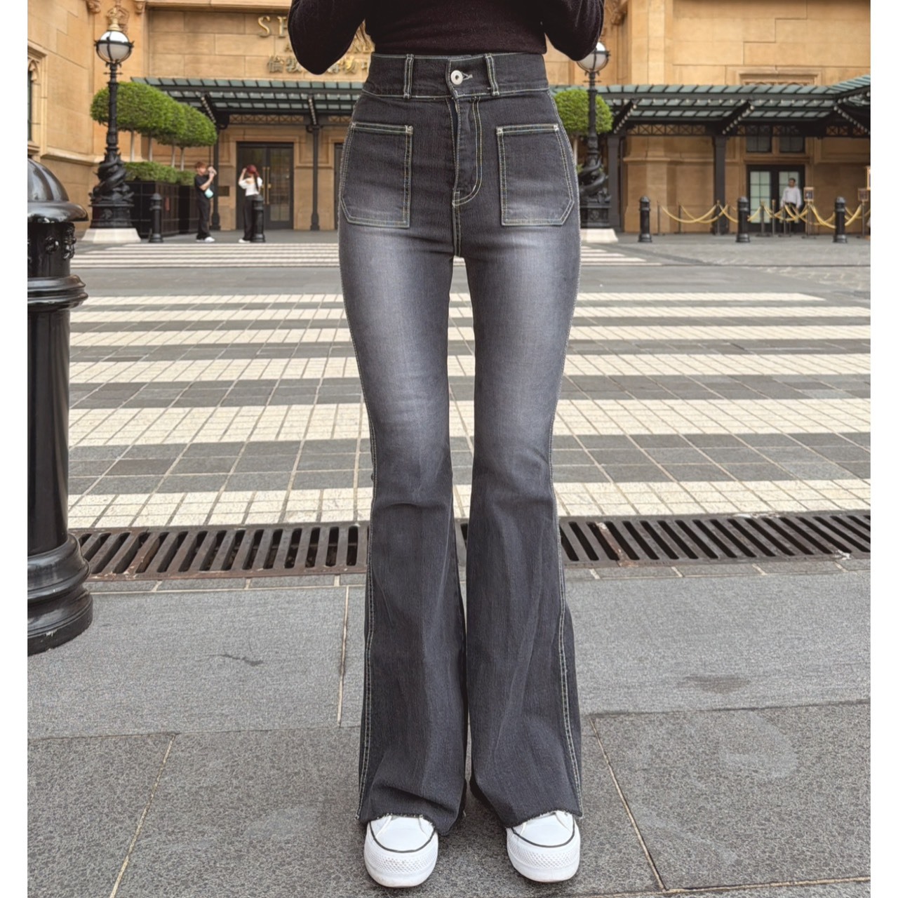 ［預購］🔥04.15春夏新品］💥-7kg大長腿神褲］🇰🇷正韓高腰包腹超顯瘦提臀牛仔喇叭褲（SML）