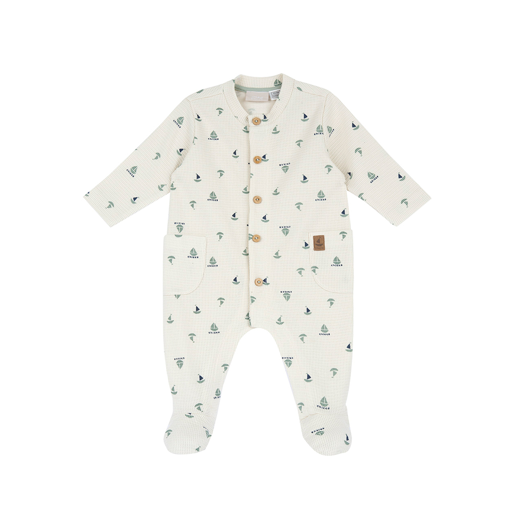 海洋帆船季-滿版印花前開長袖兔裝